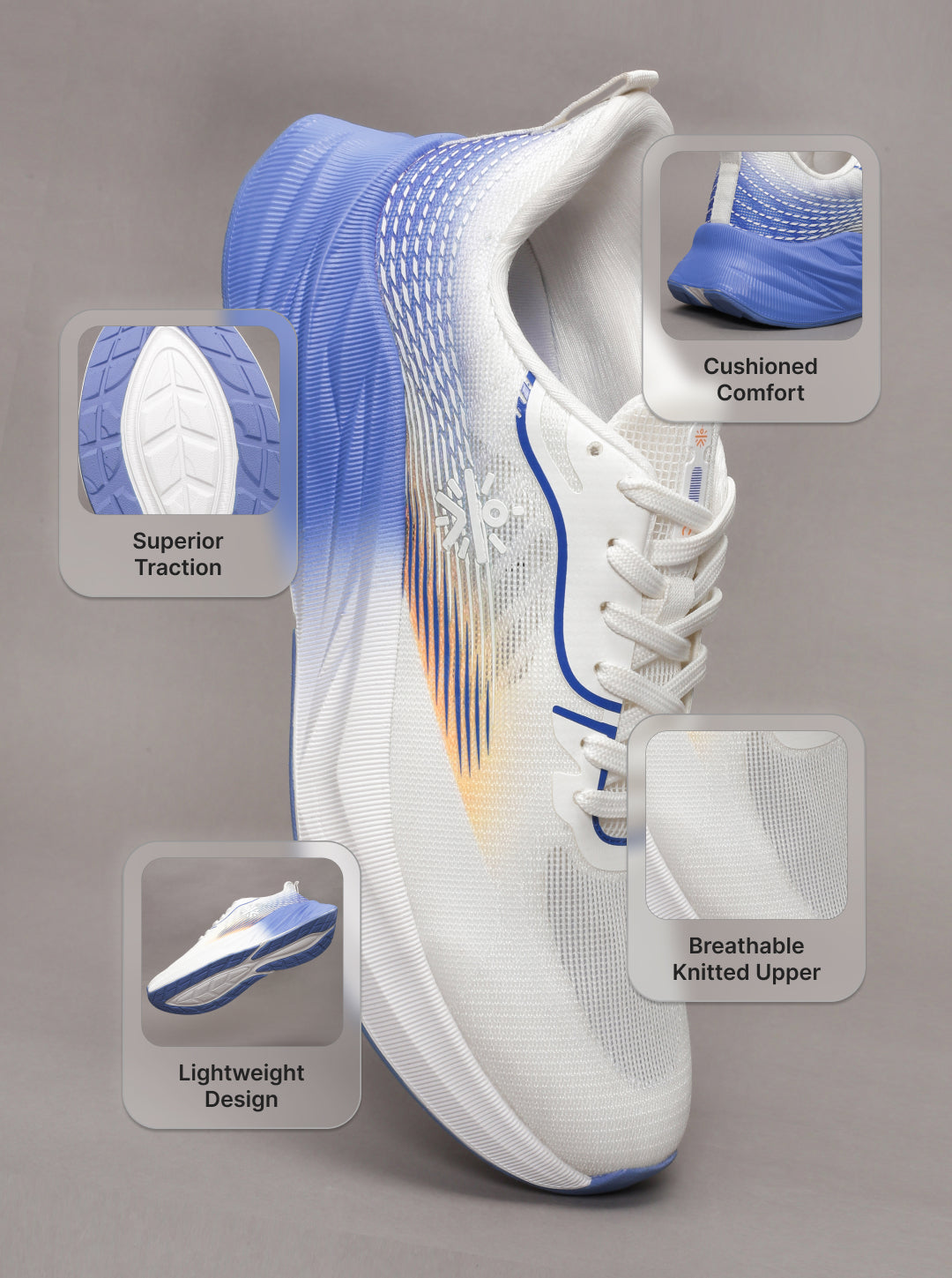 cult Men's Onyx Running Shoes - White/Blue