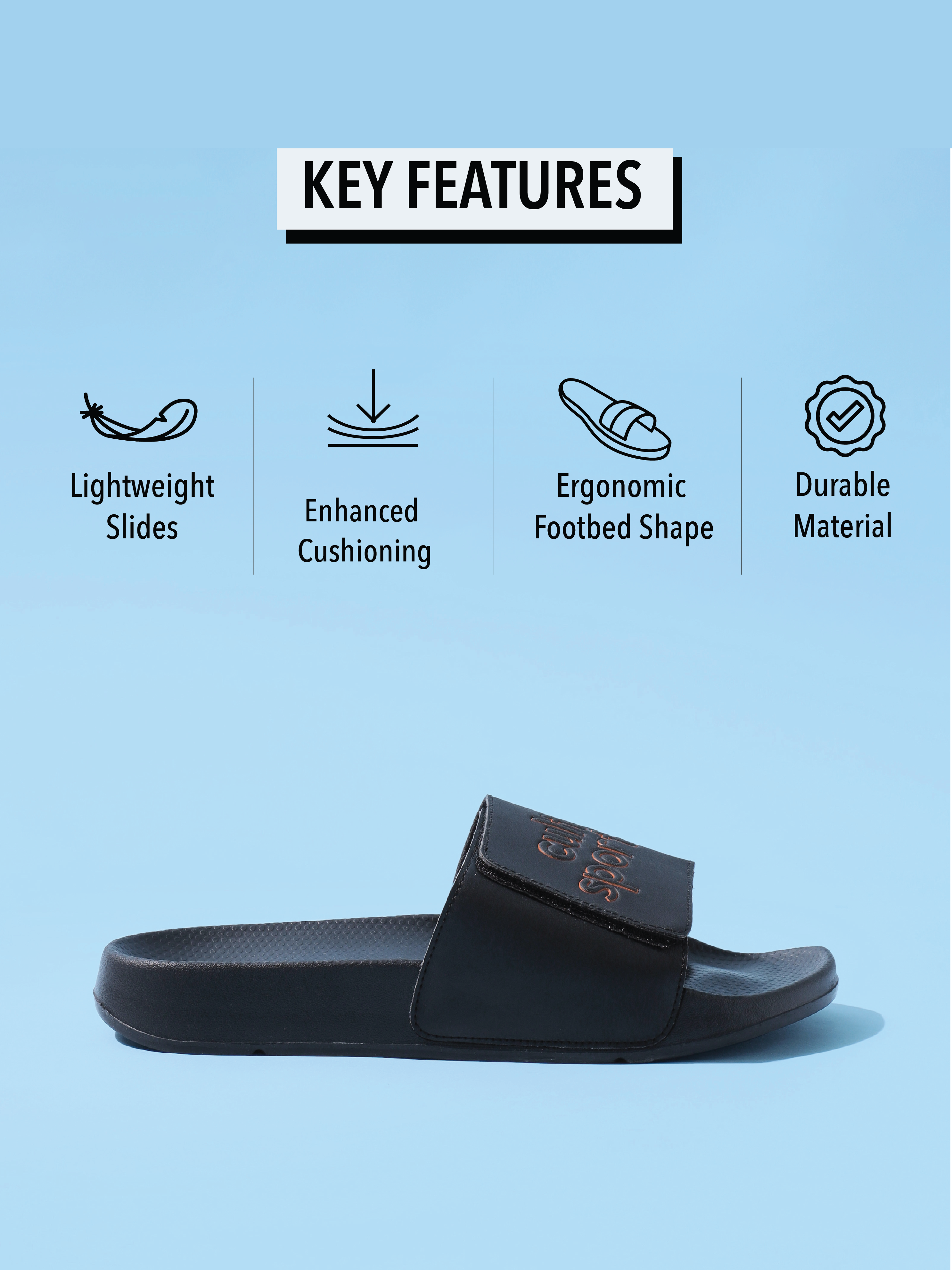 cult Glissade Black Men Slides