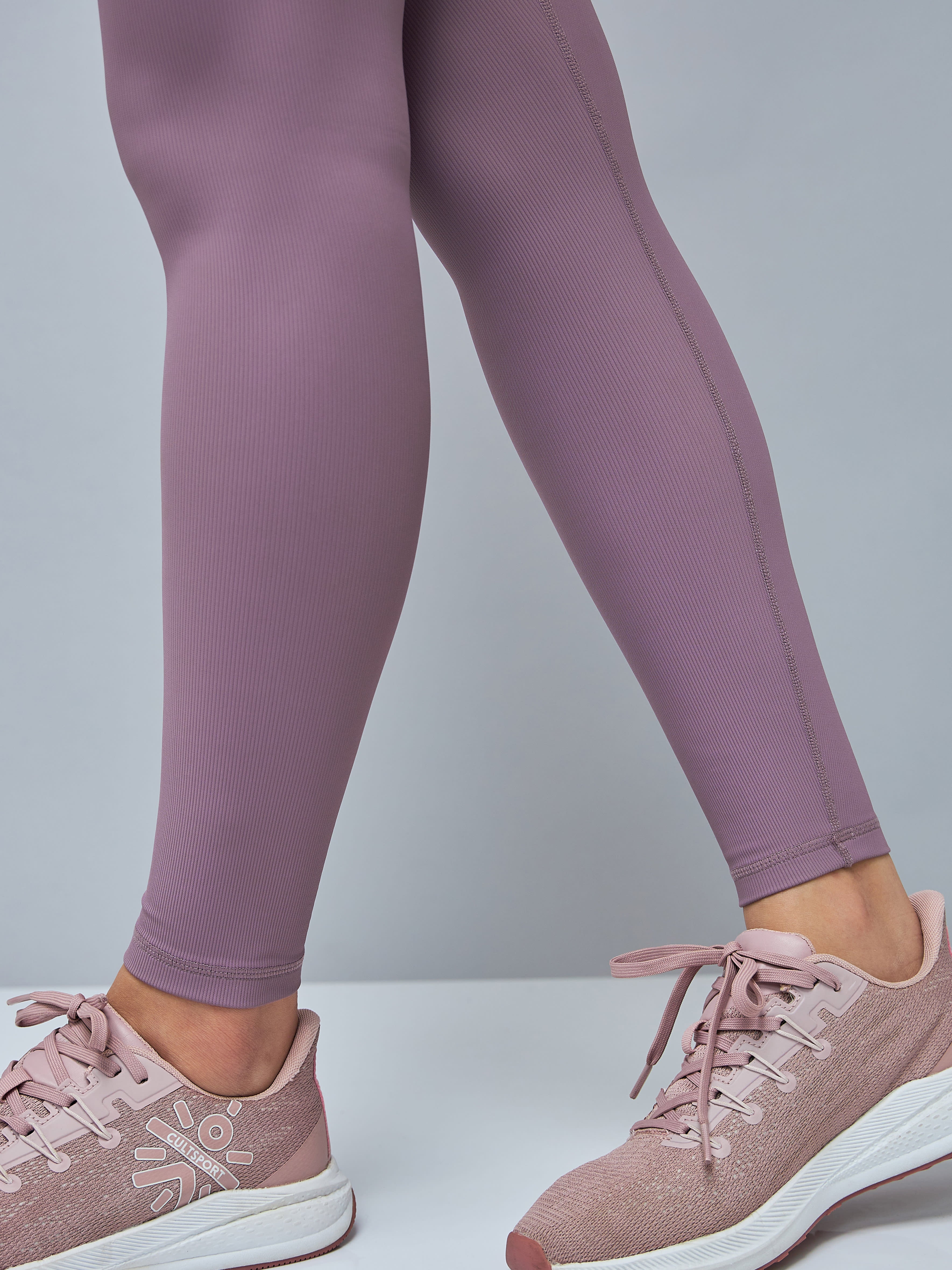 Solid High Waist Tights with Side Pocket