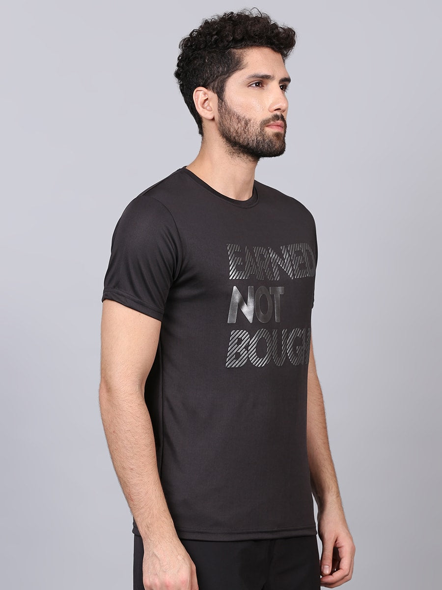Men Black Challenge Tee