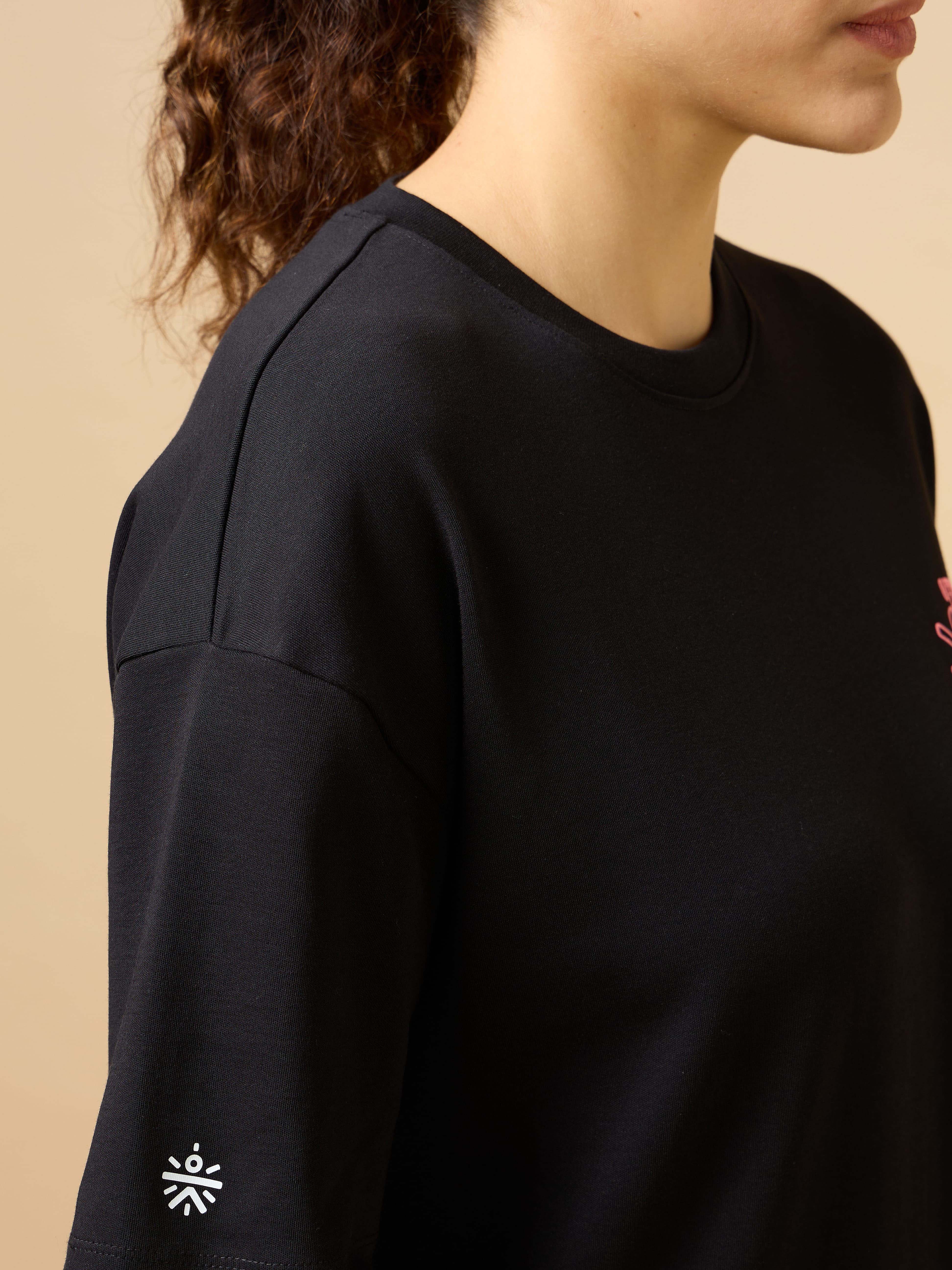 Women's Black Cult Brand Carrier Oversized T-shirt