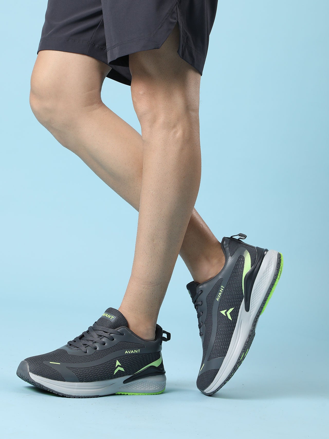 Avant Men's Panther Running shoes - D.Grey / P.Green