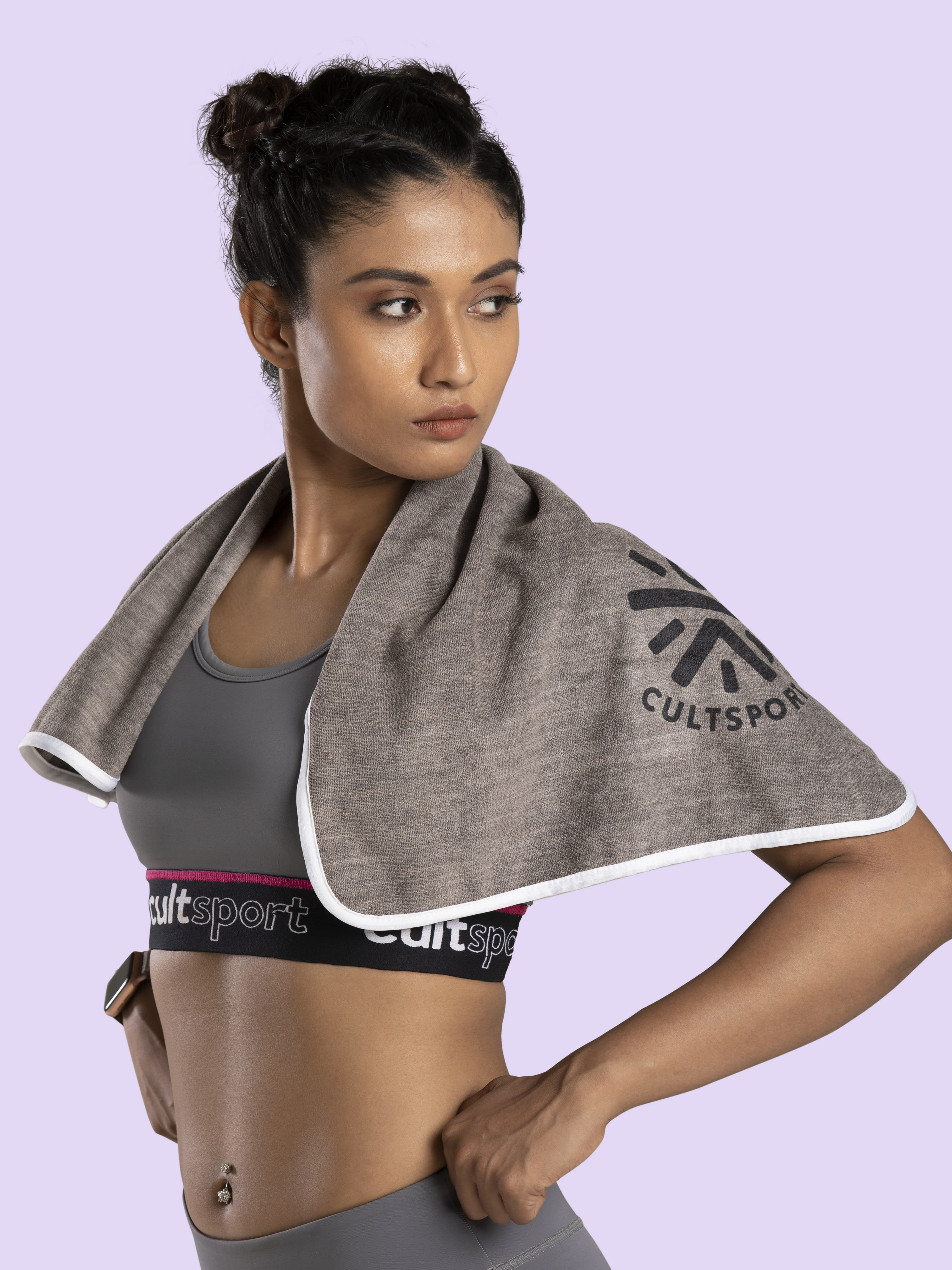 Castal Rock Grey Microfibre Gym Towel