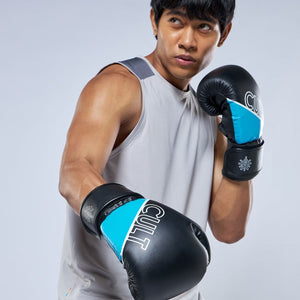 cult PVC Boxing Gloves for Men & Women Foam Padding Thickness 25 mm Punching Bag Gloves for Boxing, Training, Kickboxing, Muay Thai, MMA Blue White