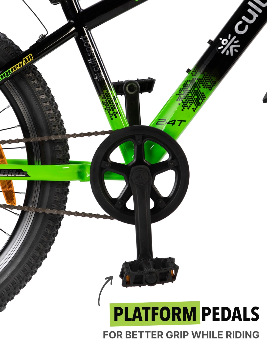 Dauntless24TGreen Steel Single Speed 24 inch Mountain Cycle, Front Suspension, Double Wall Rim and Dual Disc Brake