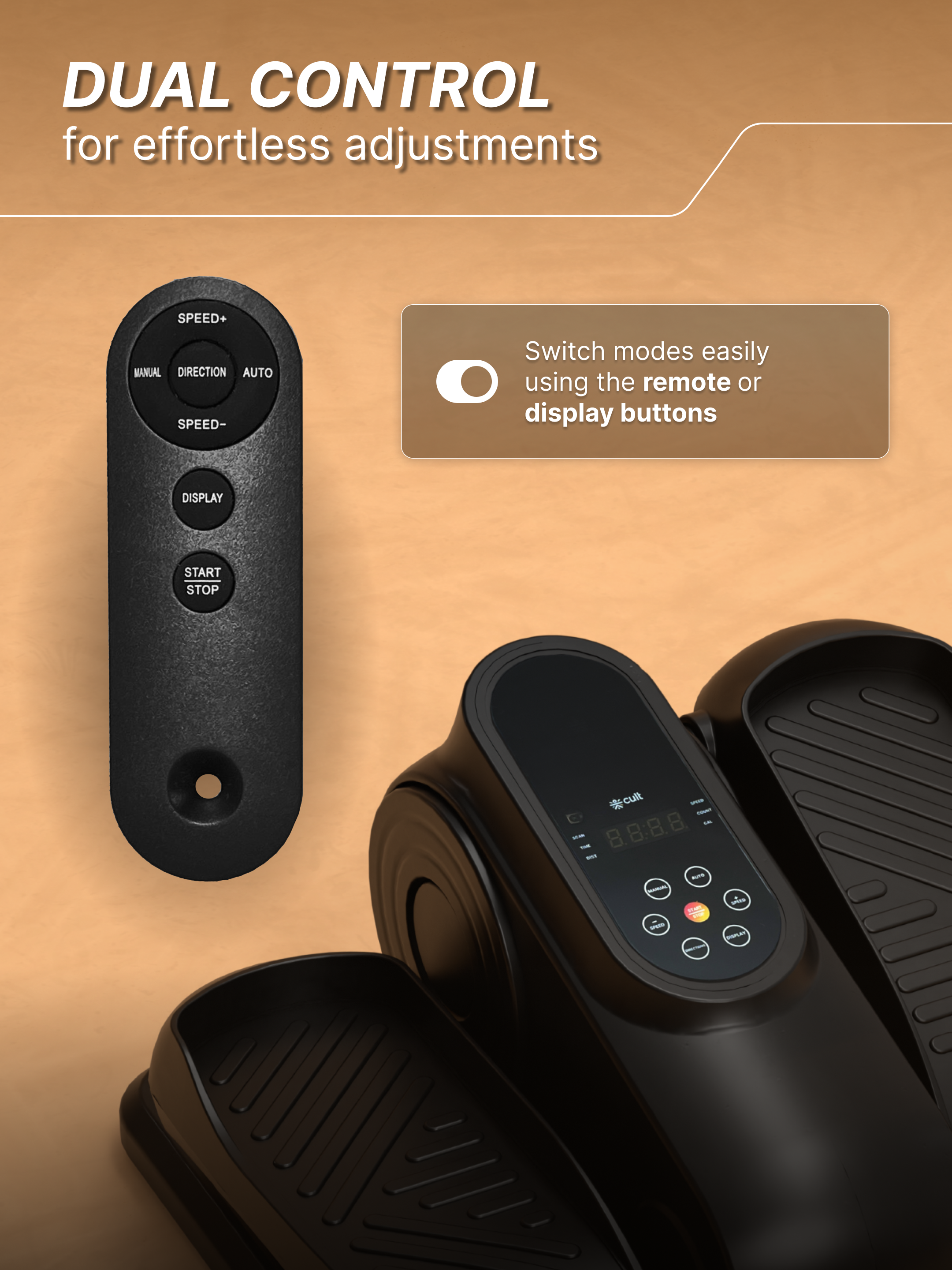 Cult Under Desk Mini Elliptical | Brushless Motor with Forward & Reverse Pedaling | 12 Adjustable Speeds & 3 workout Modes | Easy Home Workout | Suitable for Adult & Senior citizen | Joint Recovery & Improve strengthening (with 6 months extended warranty)