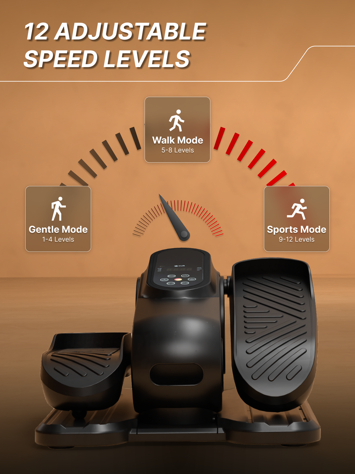 Cult Under Desk Mini Elliptical | Brushless Motor with Forward & Reverse Pedaling | 12 Adjustable Speeds & 3 workout Modes | Easy Home Workout | Suitable for Adult & Senior citizen | Joint Recovery & Improve strengthening (with 6 months extended warranty)