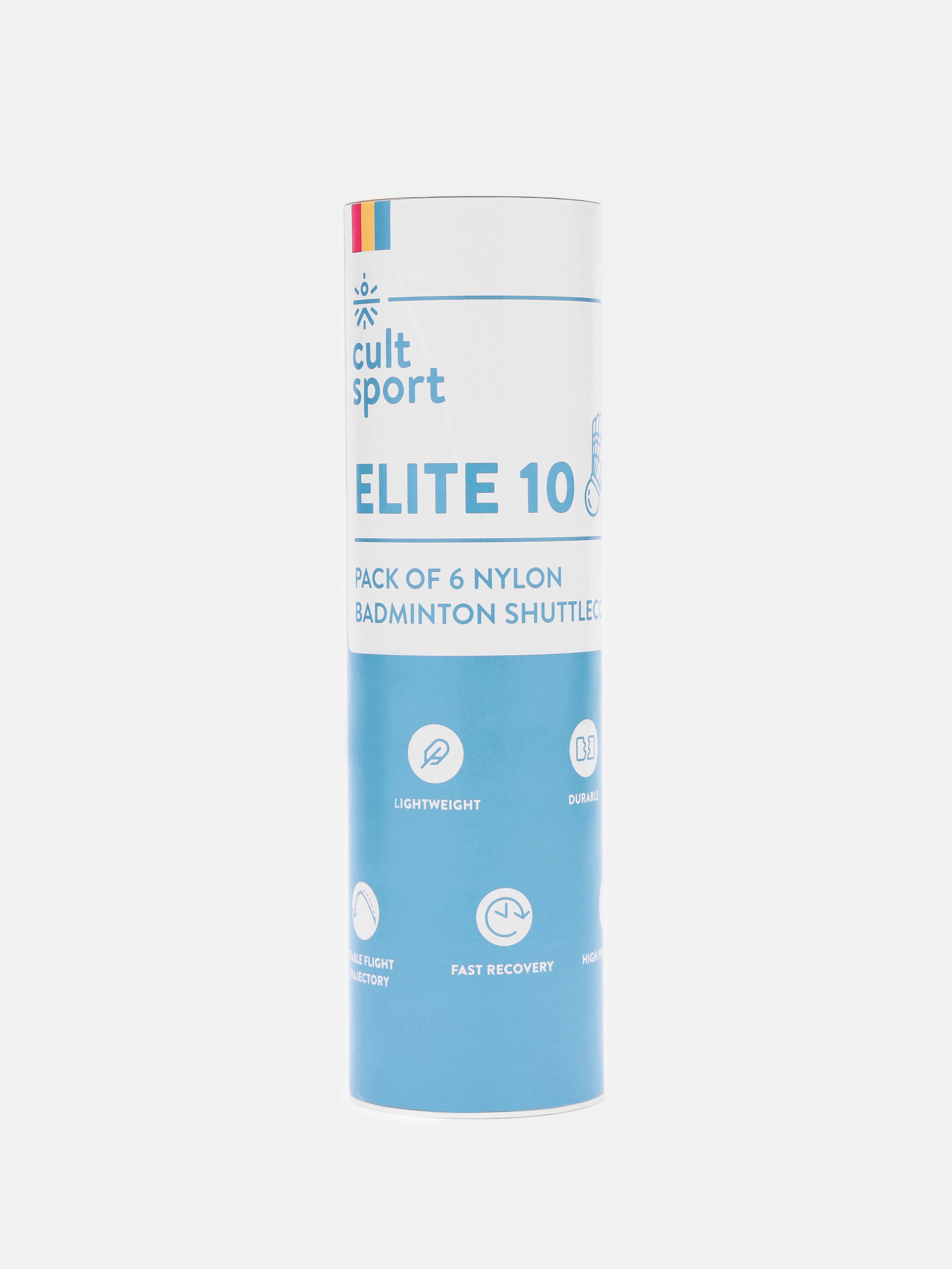 Pack of 6 Elite 10 Nylon Shuttlecocks