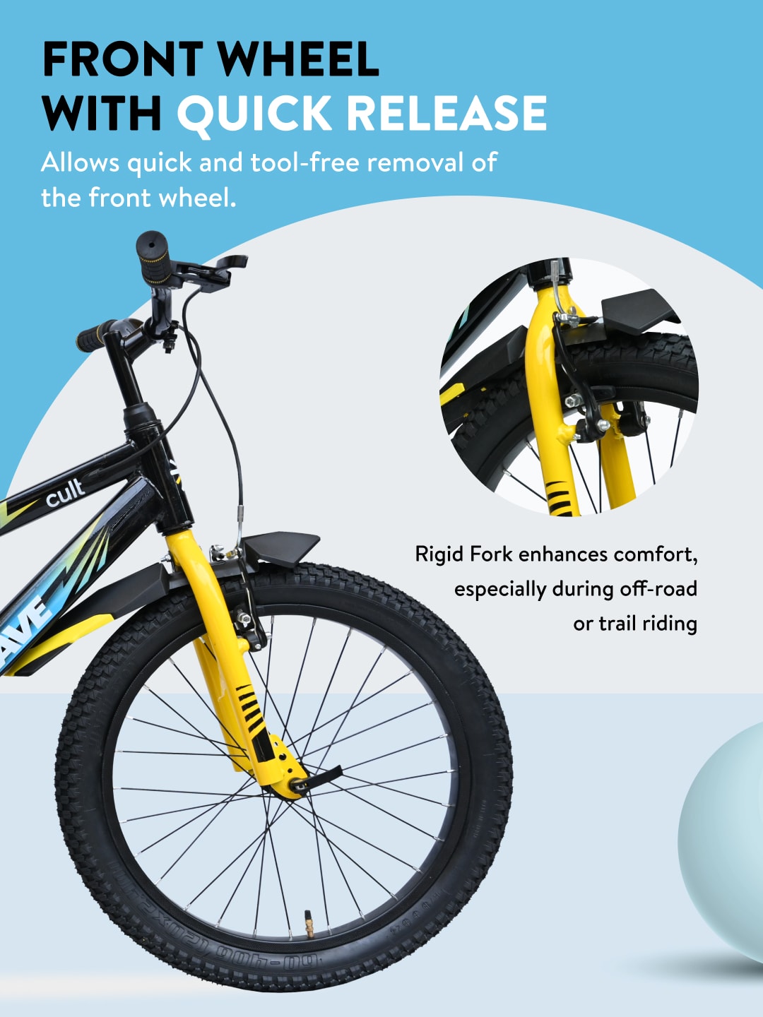 Brave 20T Black Steel Kids Bike with Single Wall Rim, Rigid Fork and Free Trainer Sessions and Cycling Event
