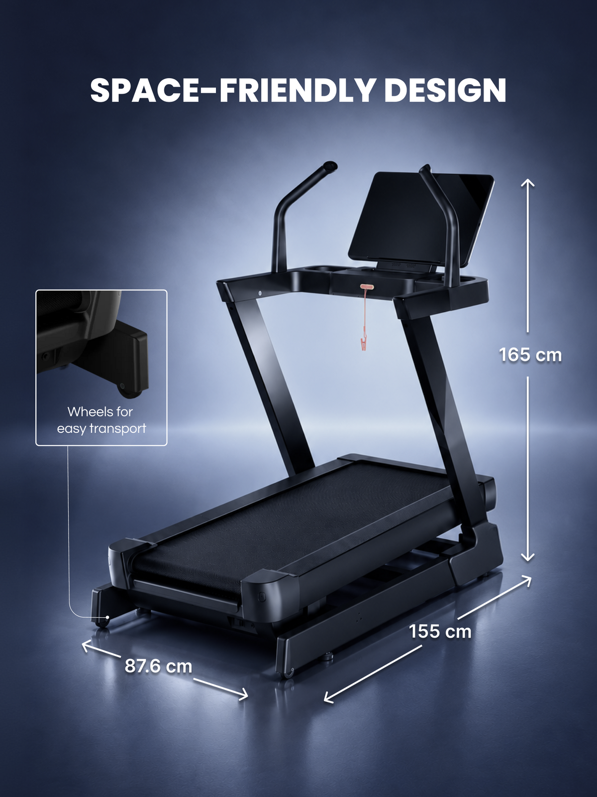 Cult Optima 8 HP DC Motorized Treadmill | 48 Levels Incline & 6 Level Decline| Max Speed - 22 km/hr | Max Weight - 150kgs | Shock Absorption for Knee Protection | LED Touchscreen | Wireless Charging | Black
