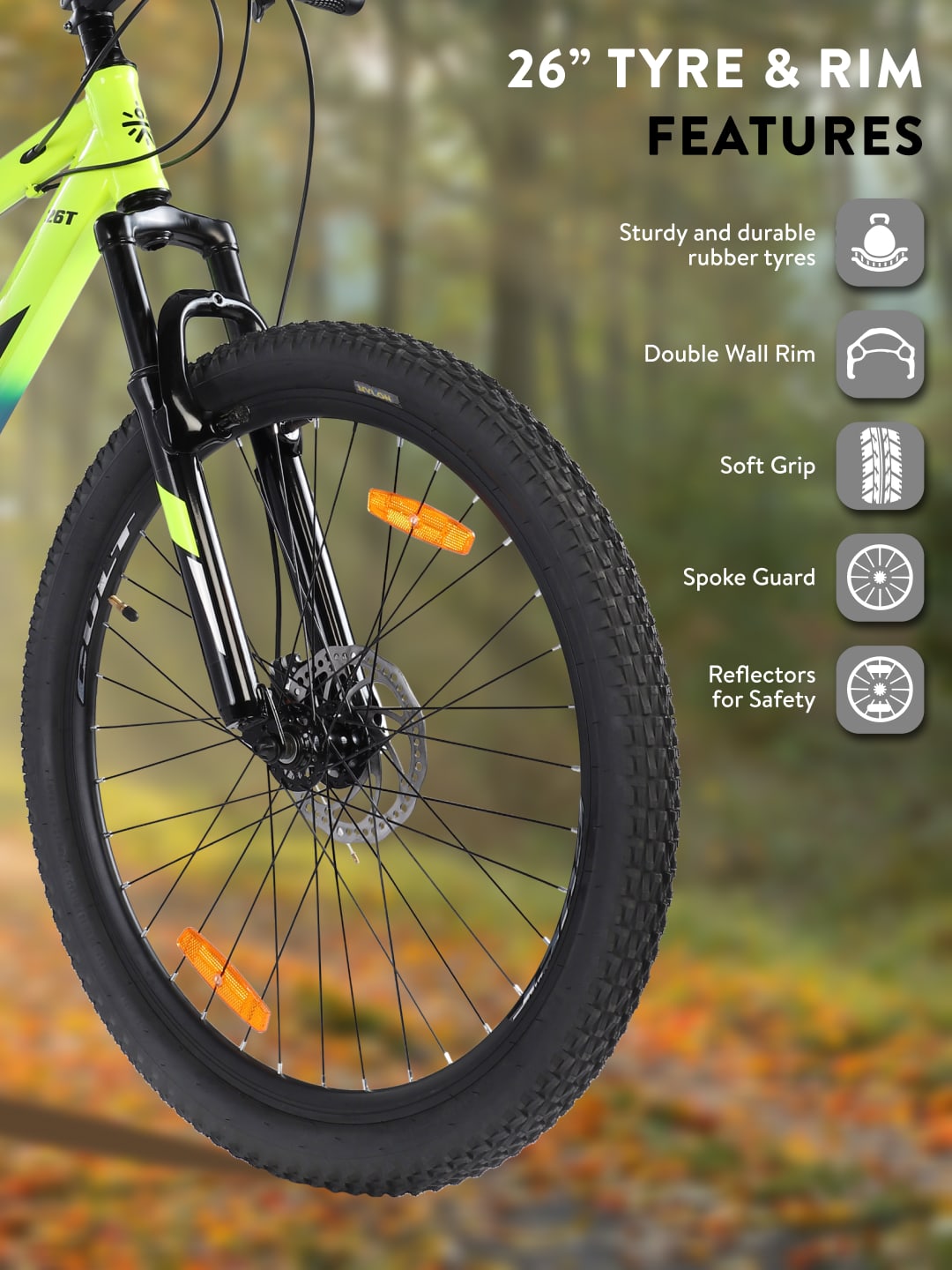 DAUNTLESS21S26TGREENBLUE Steel 21 Speed Shimano Gear 26 inch Mountain Cycle, Dual Disc Brake, Front Suspension, Double Wall Rim