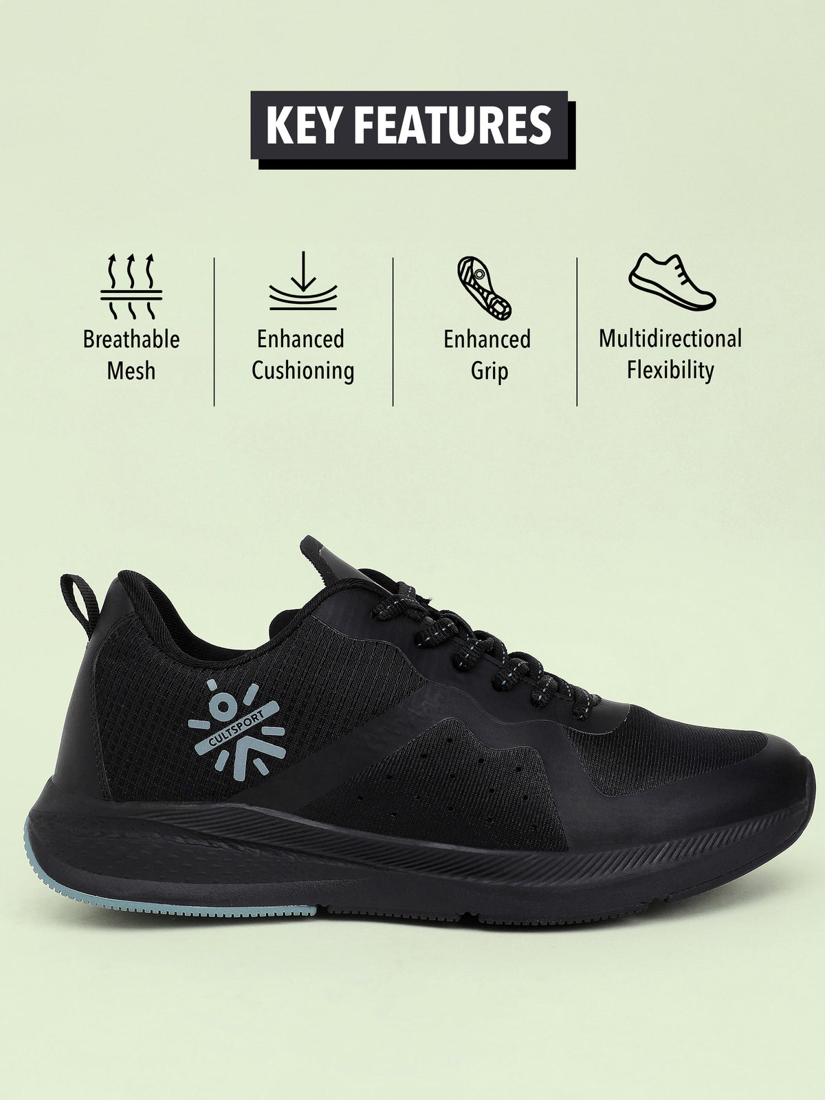 cult Speedster Men Running Shoes - Black