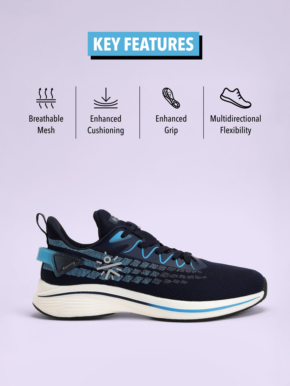 cult Active Men Running Shoes - Navy Blue