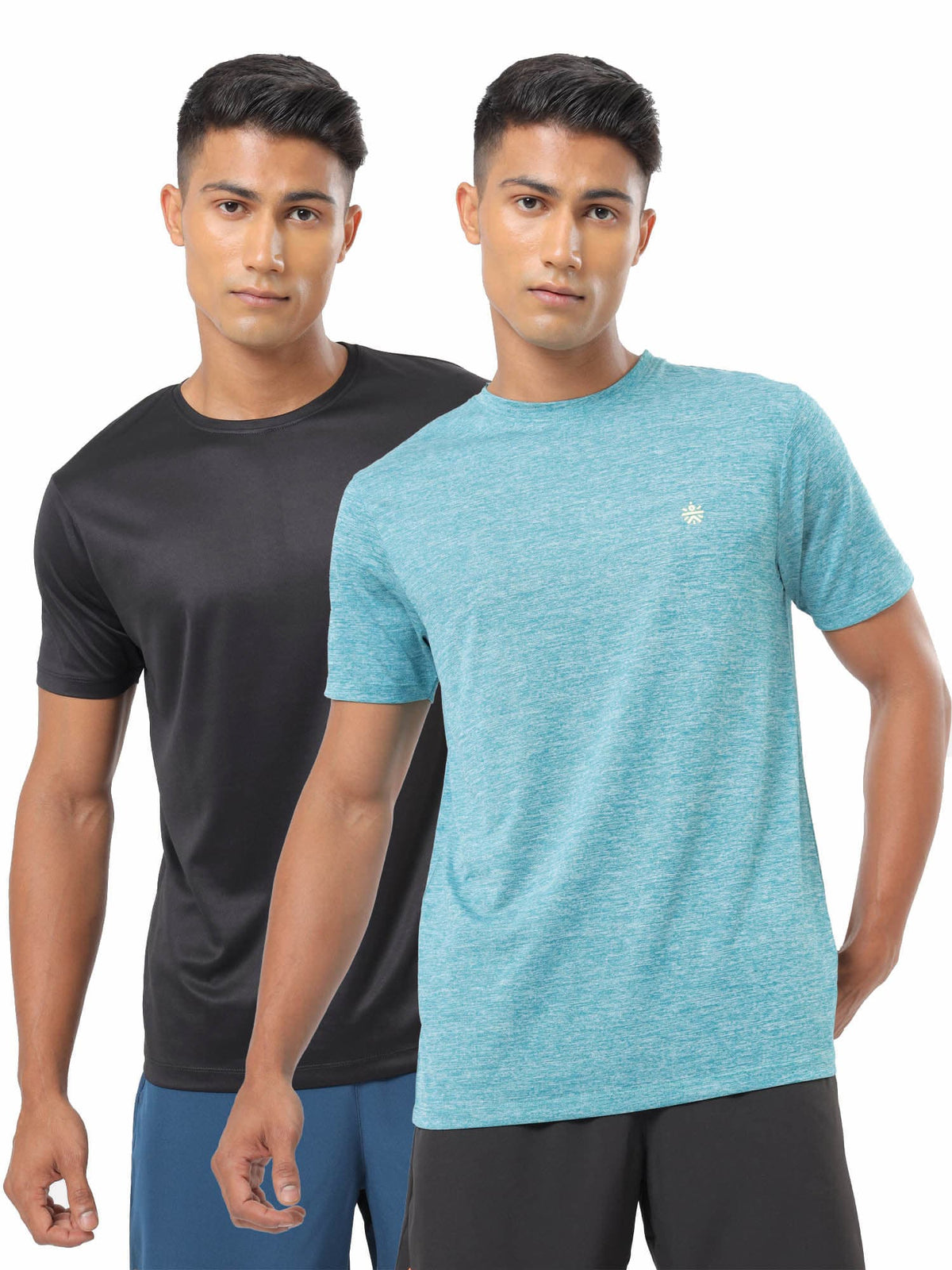 Textured Performance T-shirt with Logo Pack of 2
