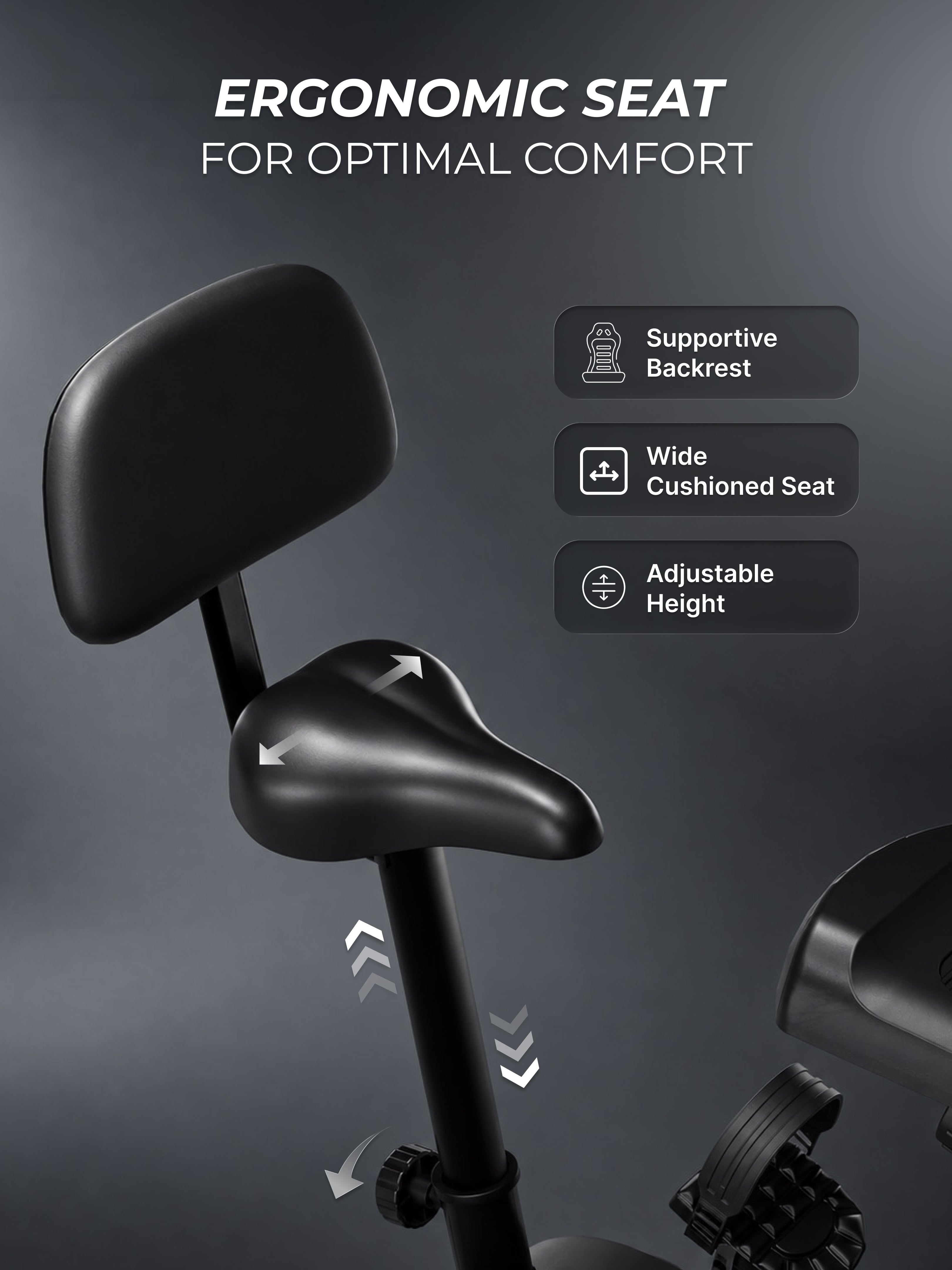 FITKIT by Cult Spindesk Upright Exercise Bike | 8-Levels Magnetic Resistance | 120 Kg Max User Weight| Adjustable Seat | LCD Display | Tablet Holder & Water Bottle Holder | Perfect for Home Workout