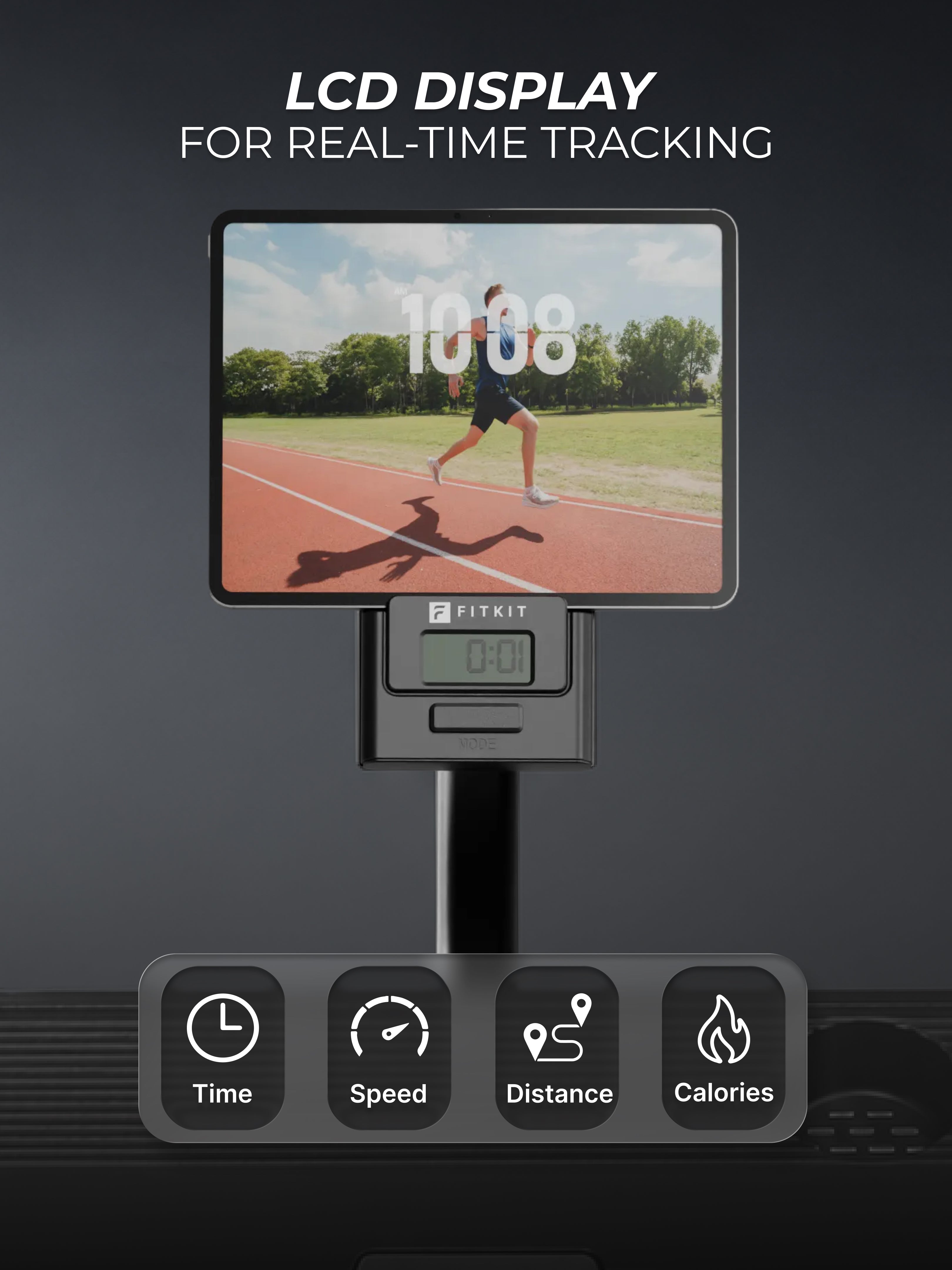 FITKIT by Cult Spindesk Upright Exercise Bike | 8-Levels Magnetic Resistance | 120 Kg Max User Weight| Adjustable Seat | LCD Display | Tablet Holder & Water Bottle Holder | Perfect for Home Workout