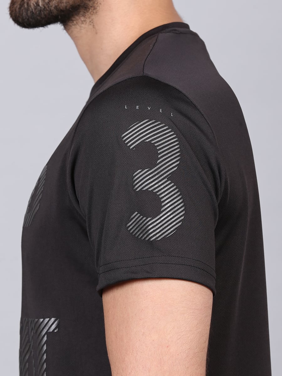 Men Black Challenge Tee