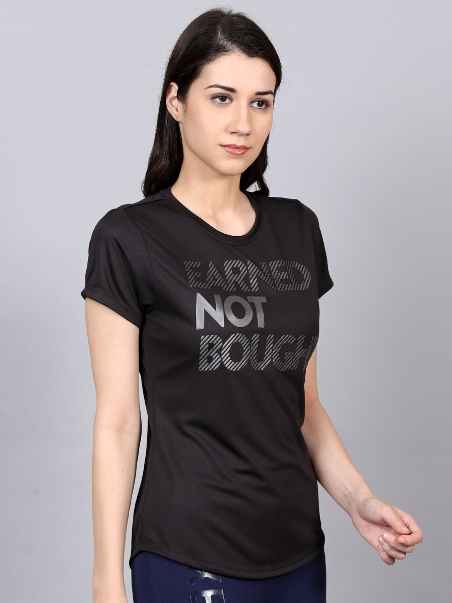 Women Black Challenge Tee