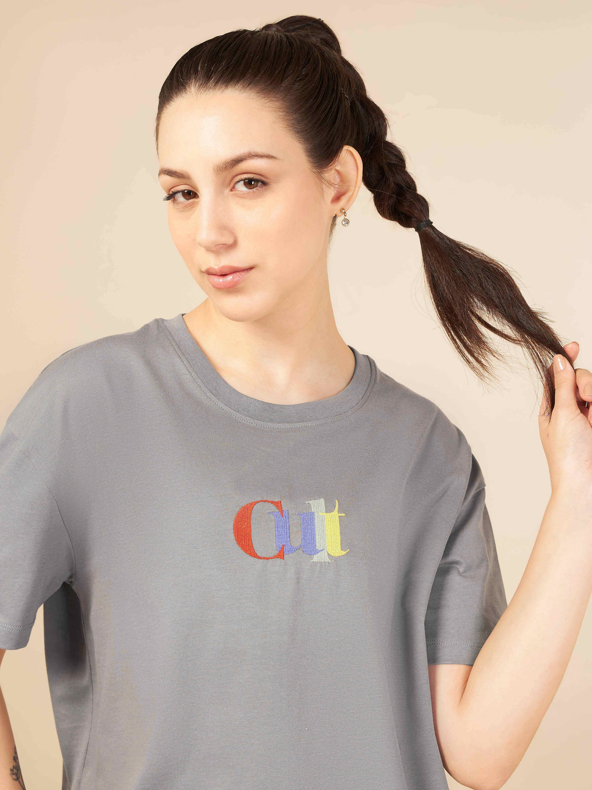 Women Grey Cult club T-shirt