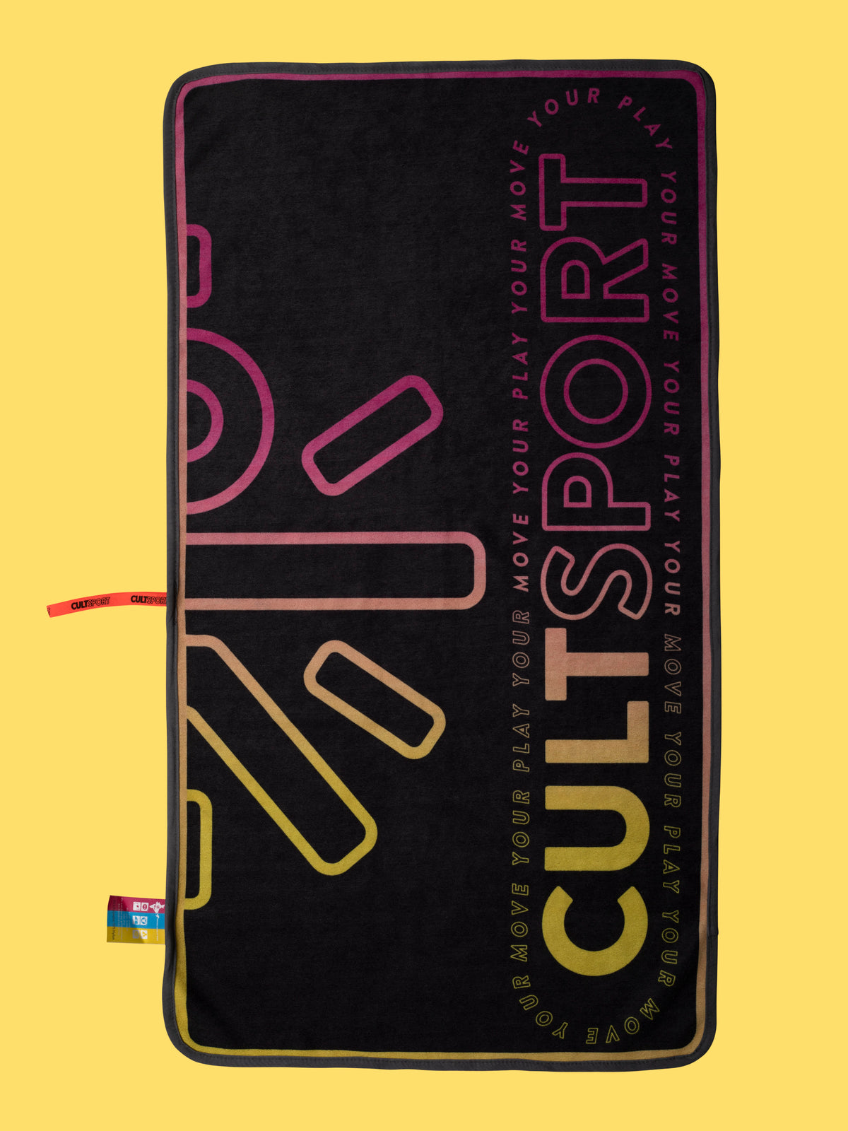 Yellow Pink Microfibre Gym Towel