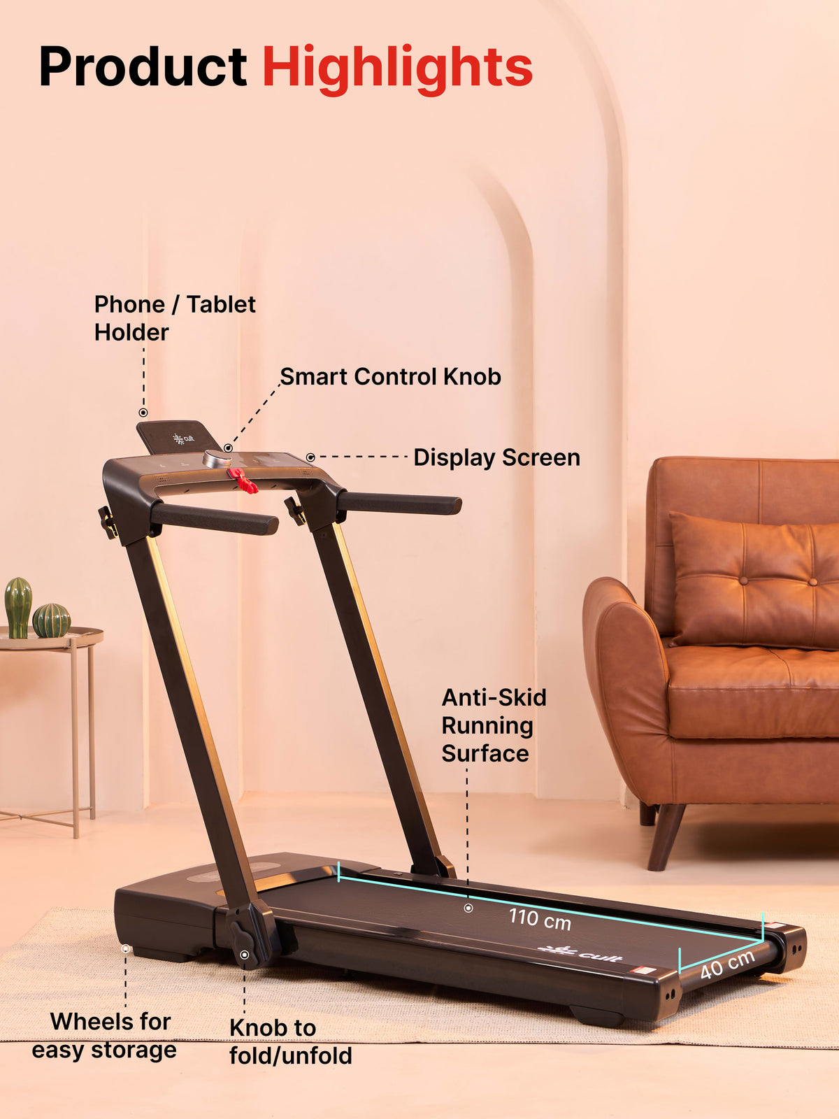 Walking pad Luxe 5HP Peak | Max Speed-14kmph | Max Weight-120kg With Remote Access | Walking Pad for Home Use (with 6 months extended warranty)
