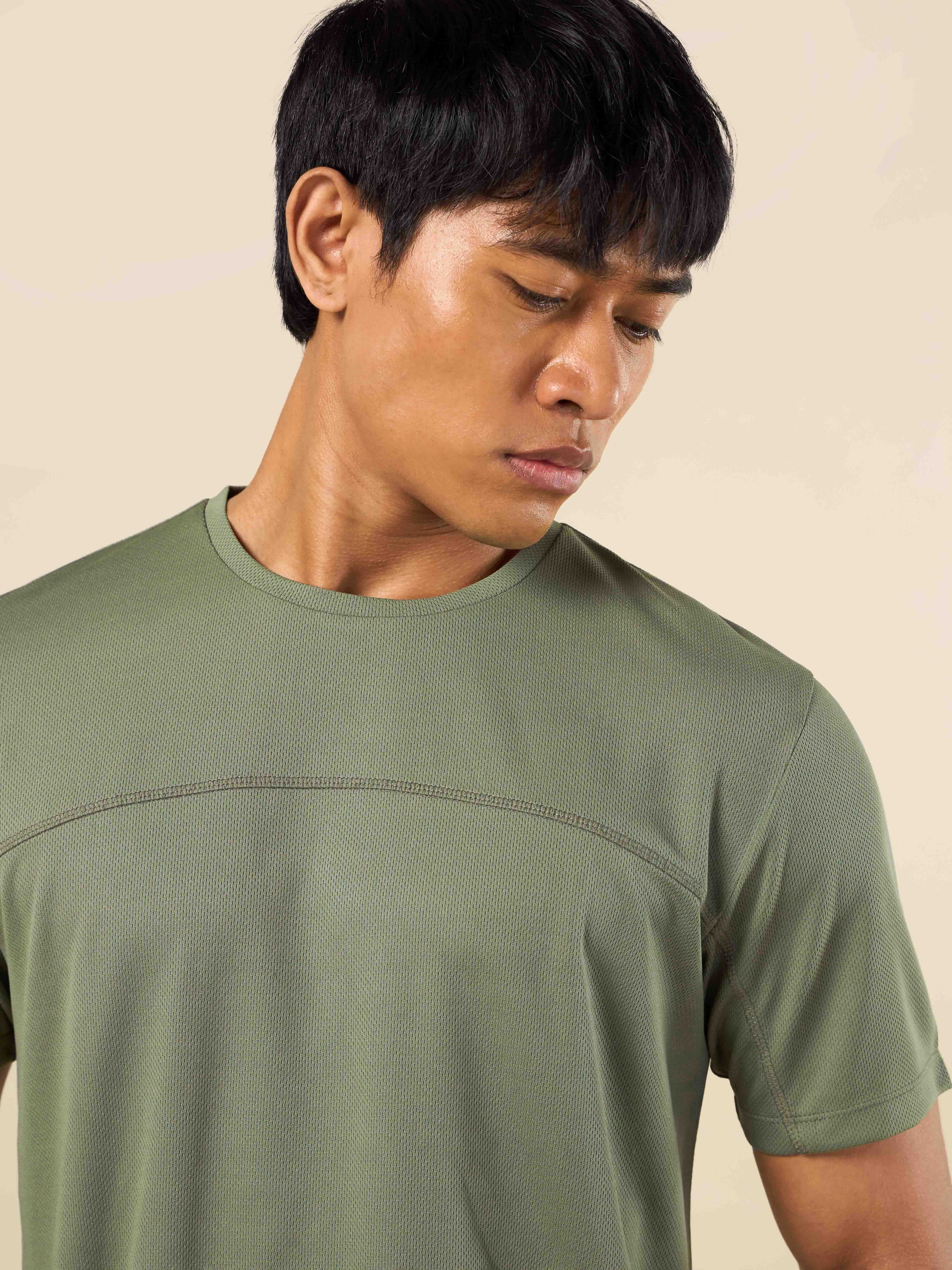 Men Olive Gear Up Performance T-shirt