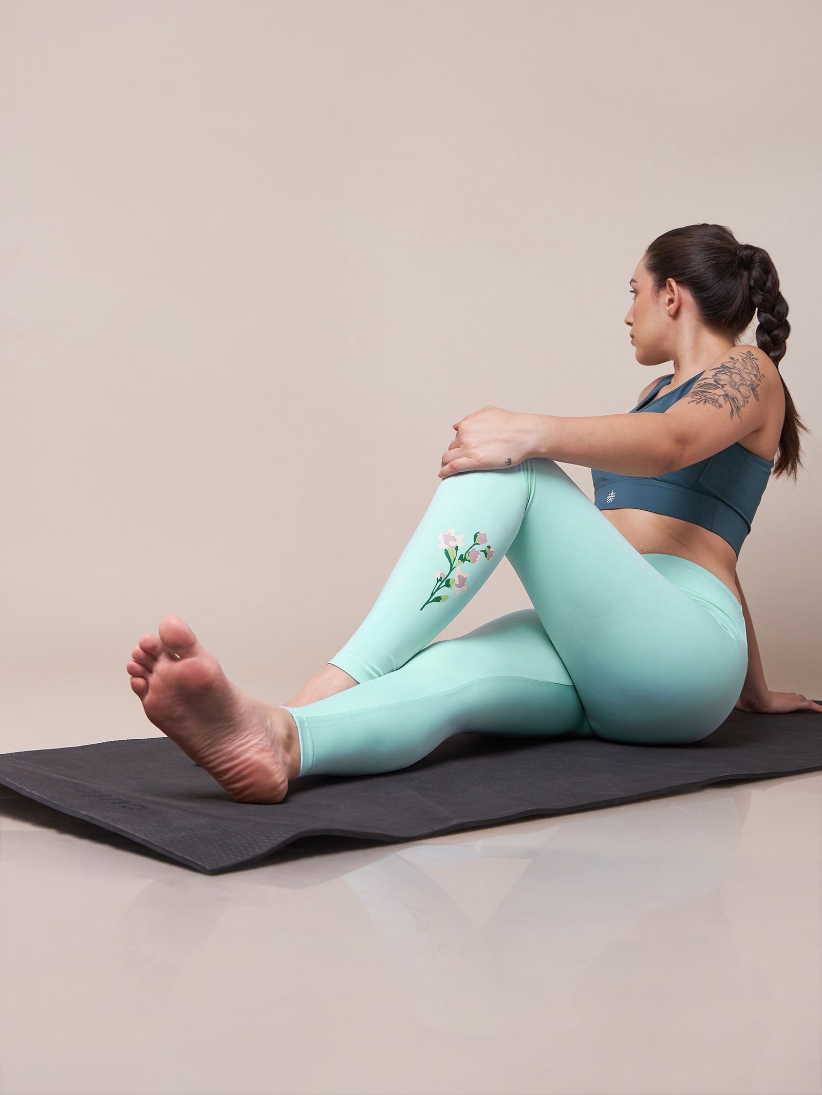Zen Garden Motif Yoga Tights