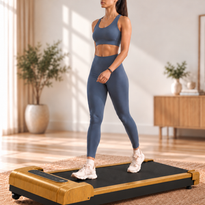Fitkit by Cult Walking Pad Neo Gold Oak (BLDC 3.5HP Peak Power) Compact & Under Desk DC Motor Treadmill | Max Weight: 120kg | Home use with Remote Control (with 6 Months Extended Warranty)