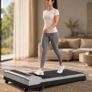 Fitkit by Cult Walking Pad Neo Silver (BLDC 3.5HP Peak Power) Compact & Under Desk BLDC Motor Treadmill | Max Weight: 120kg | Home use with Remote Control (with 6 Months Extended Warranty)