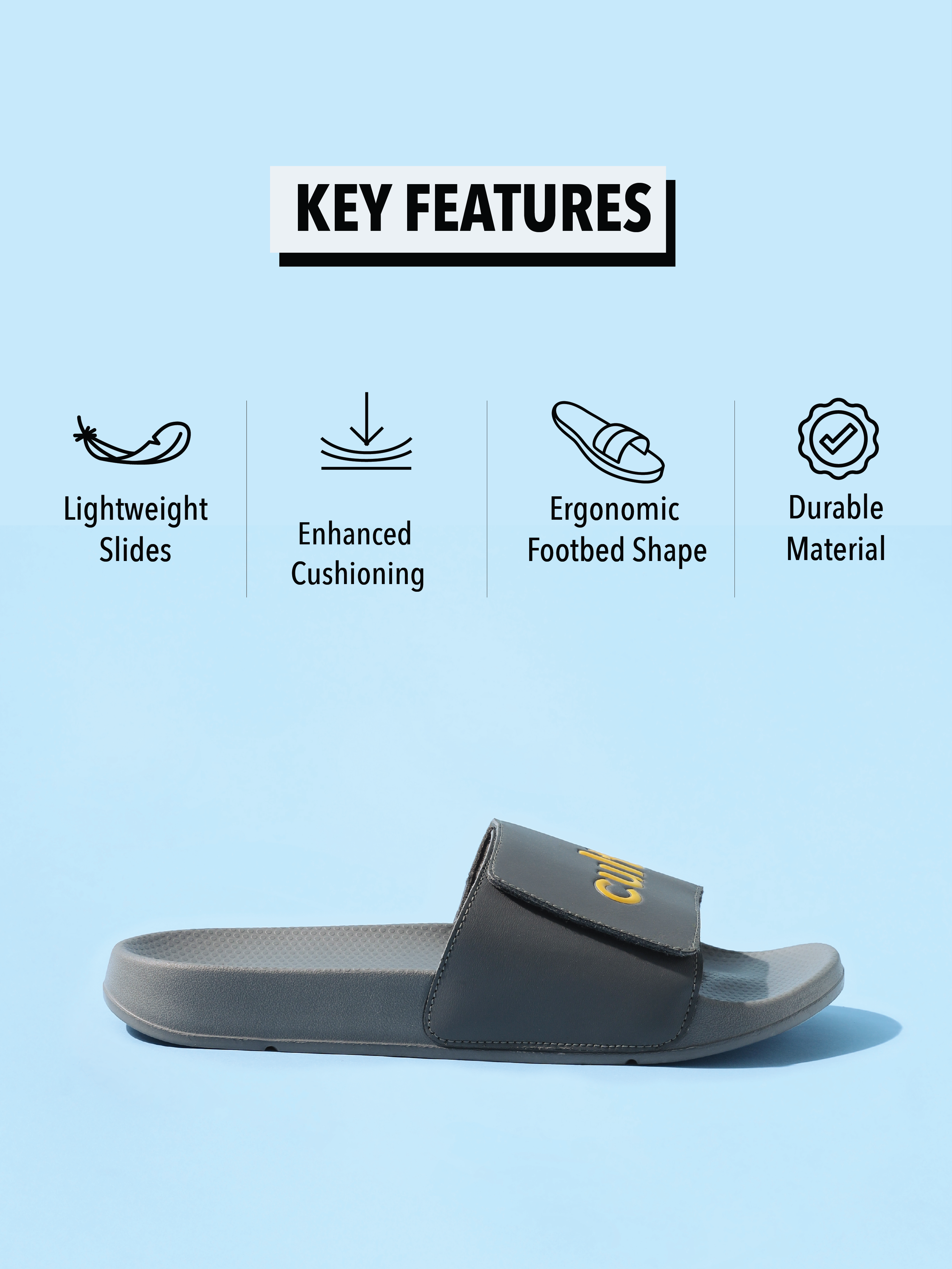 cult Locomo Grey Men Slides