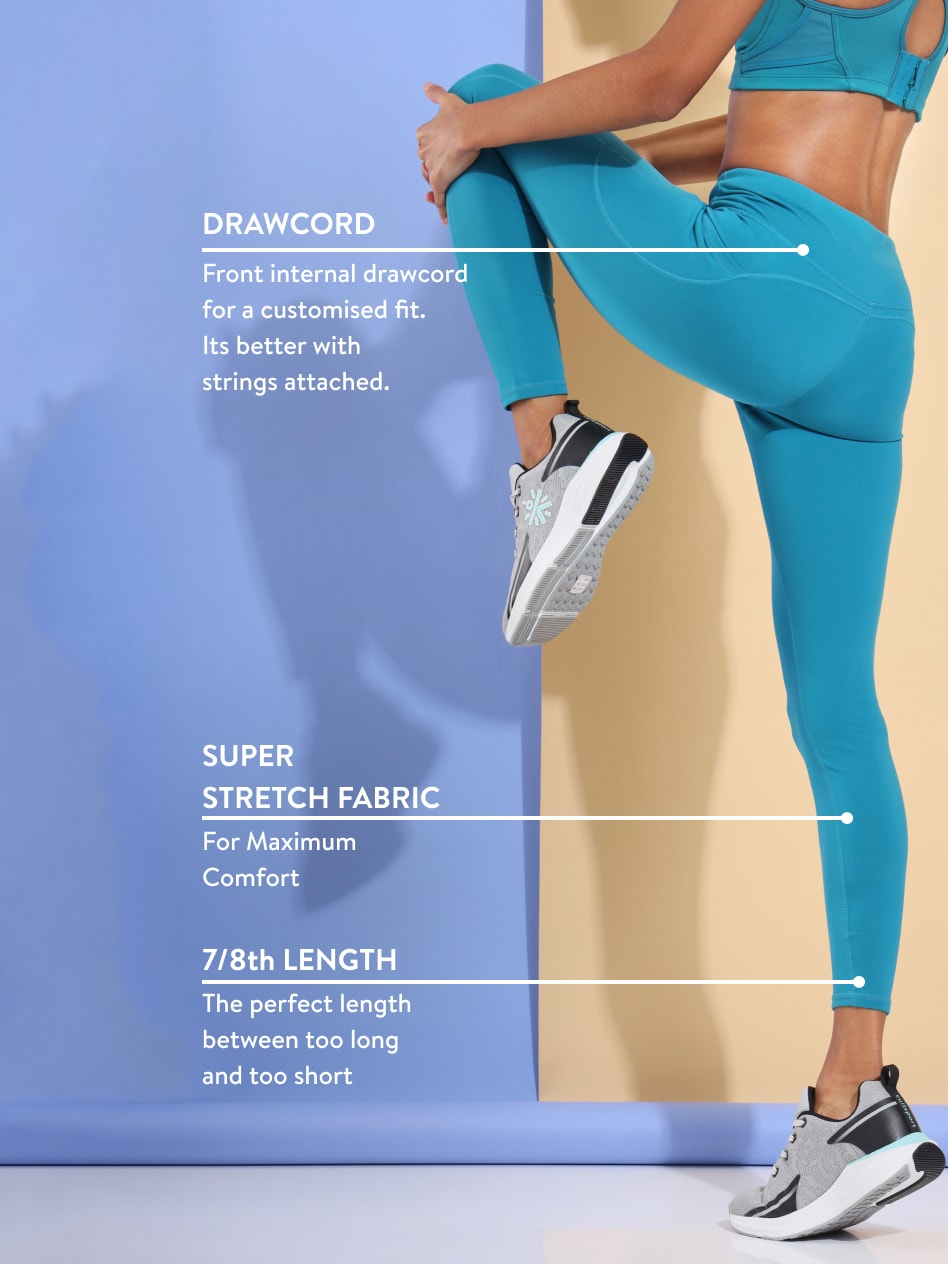 AbsoluteFit Essential Blue Tights With Pockets
