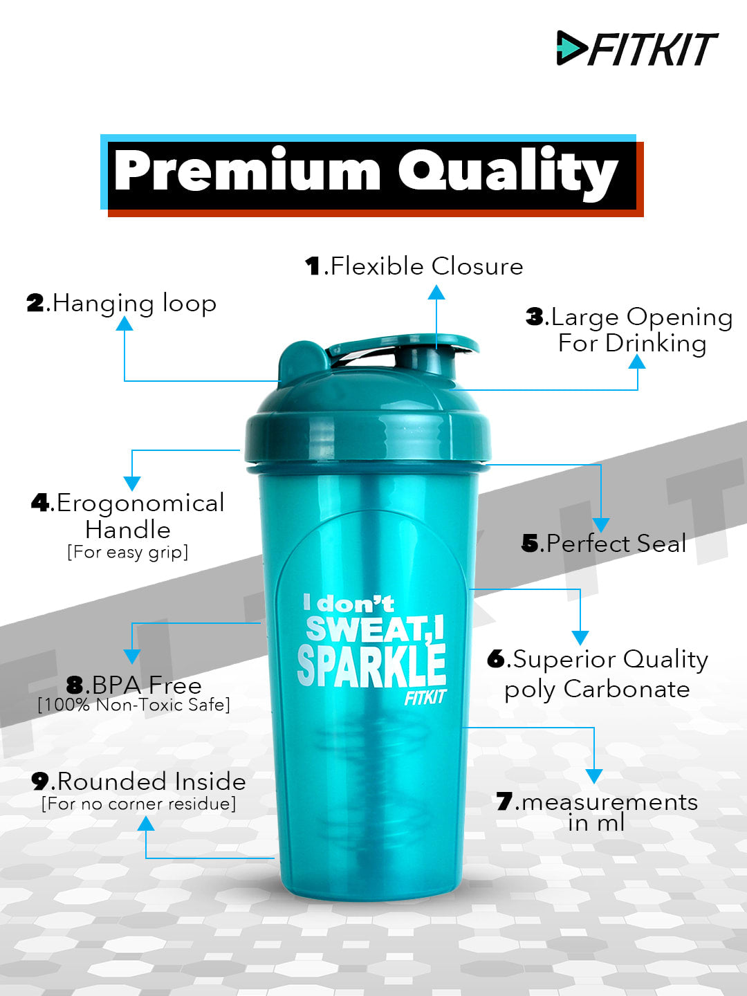 Classic 700 ml Shaker (Pack of 1, Teal)