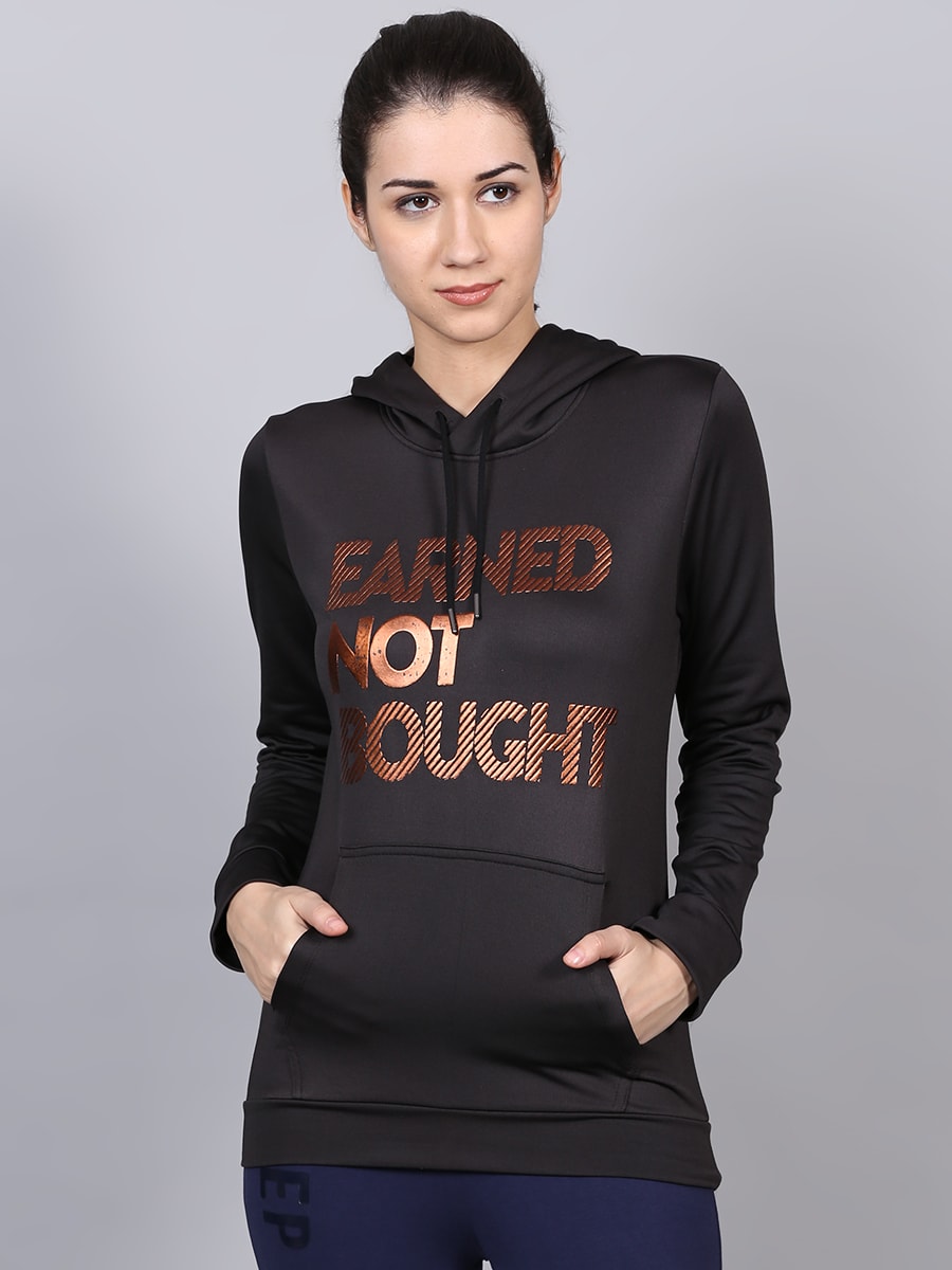 Women Black Challenge Hoodie