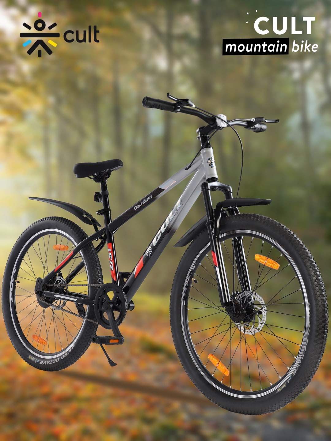 DAUNTLESS27.5TSILVERBLACK Steel Single Speed 27.5 inch Mountain Cycle, Dual Disc Brake, Front Suspension, Double Wall Rim
