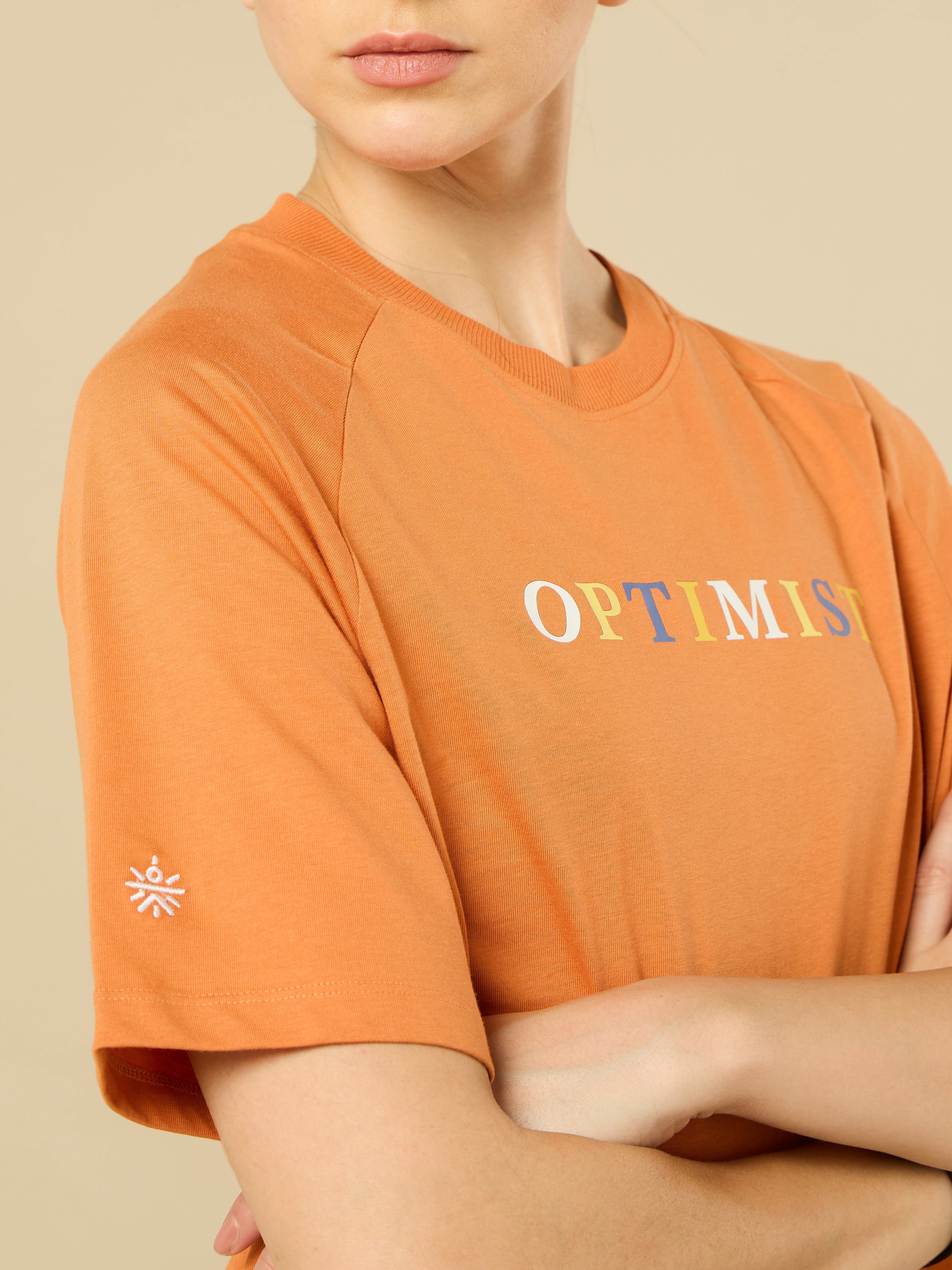 Coral Optimist Printed T-shirt