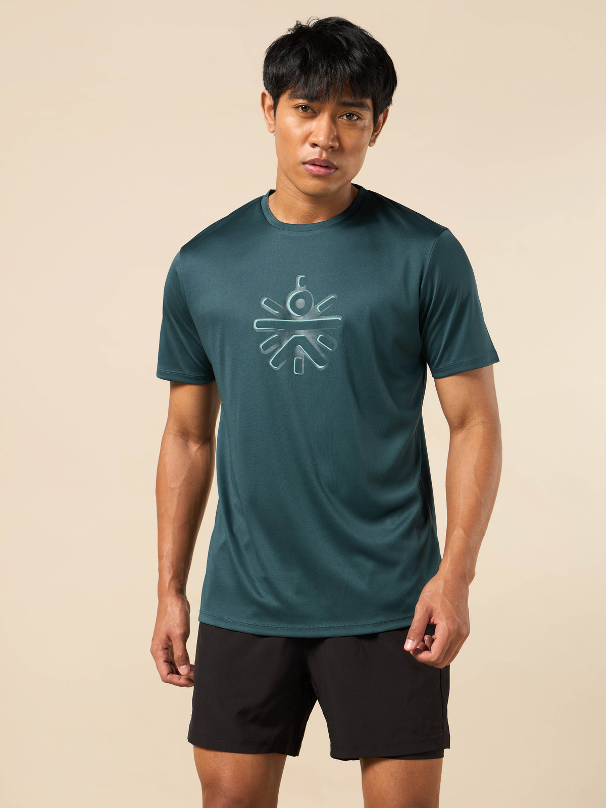 Men's Blue Brand Carrier Print T-shirt