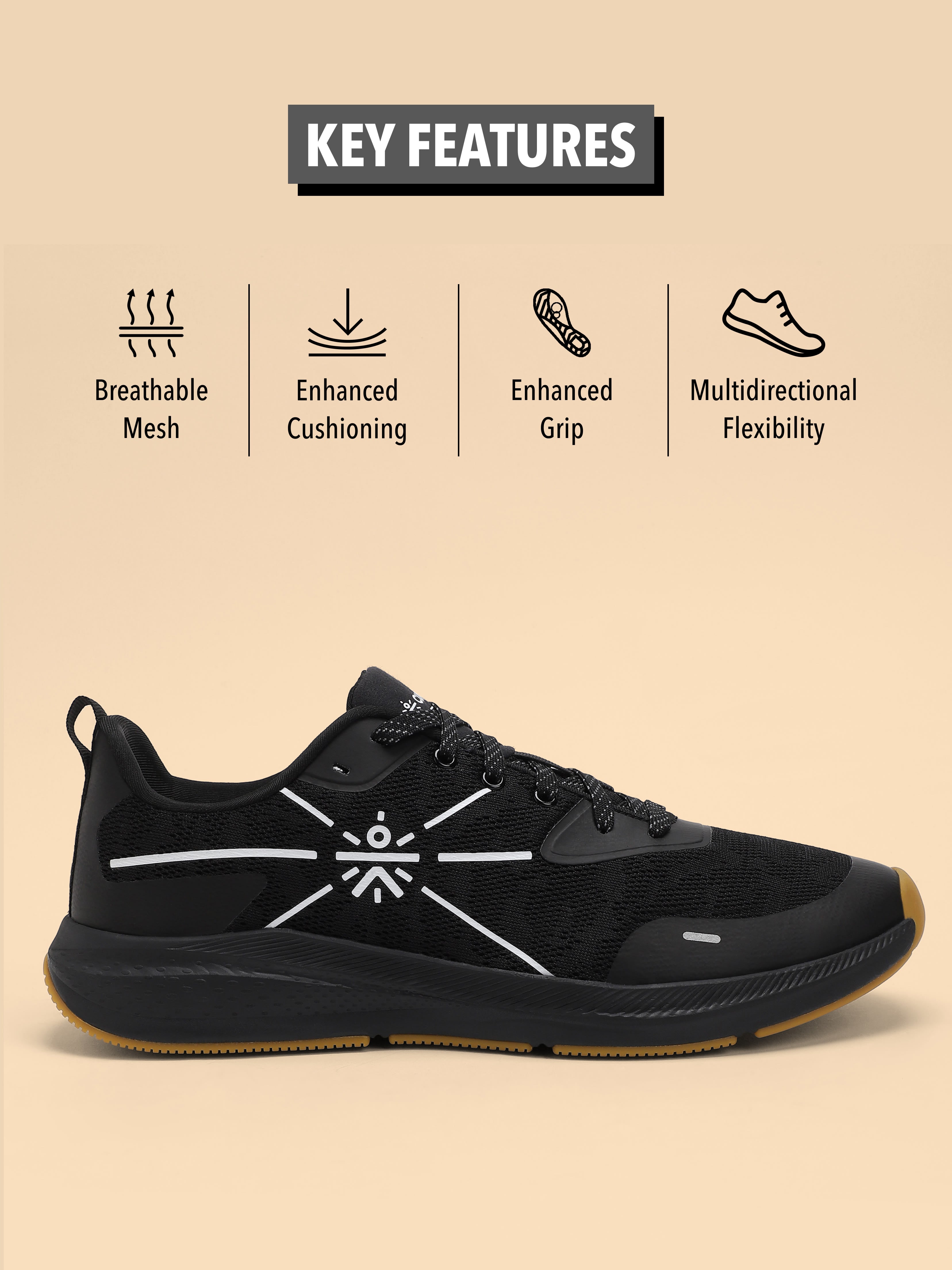 cult Flomo Men Running Shoes - Black/Mustard