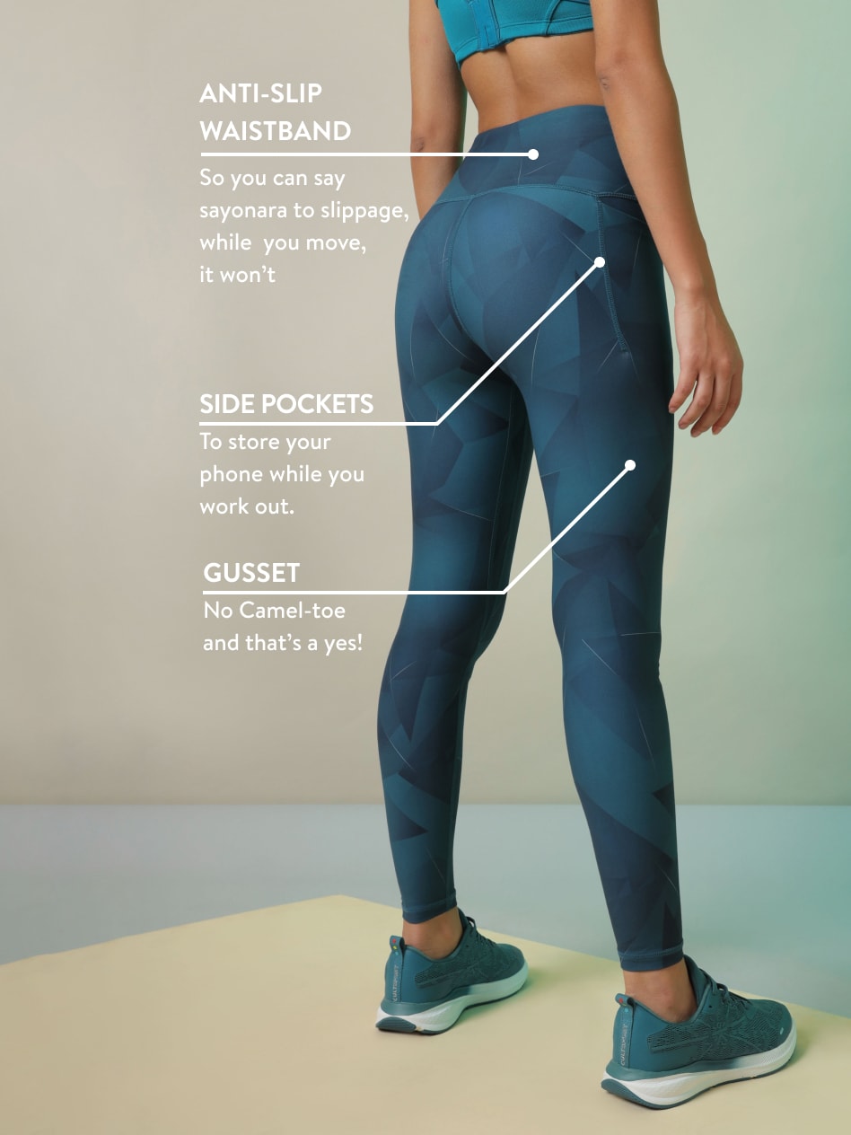 Do It All Teal Prism Tights With Pocket