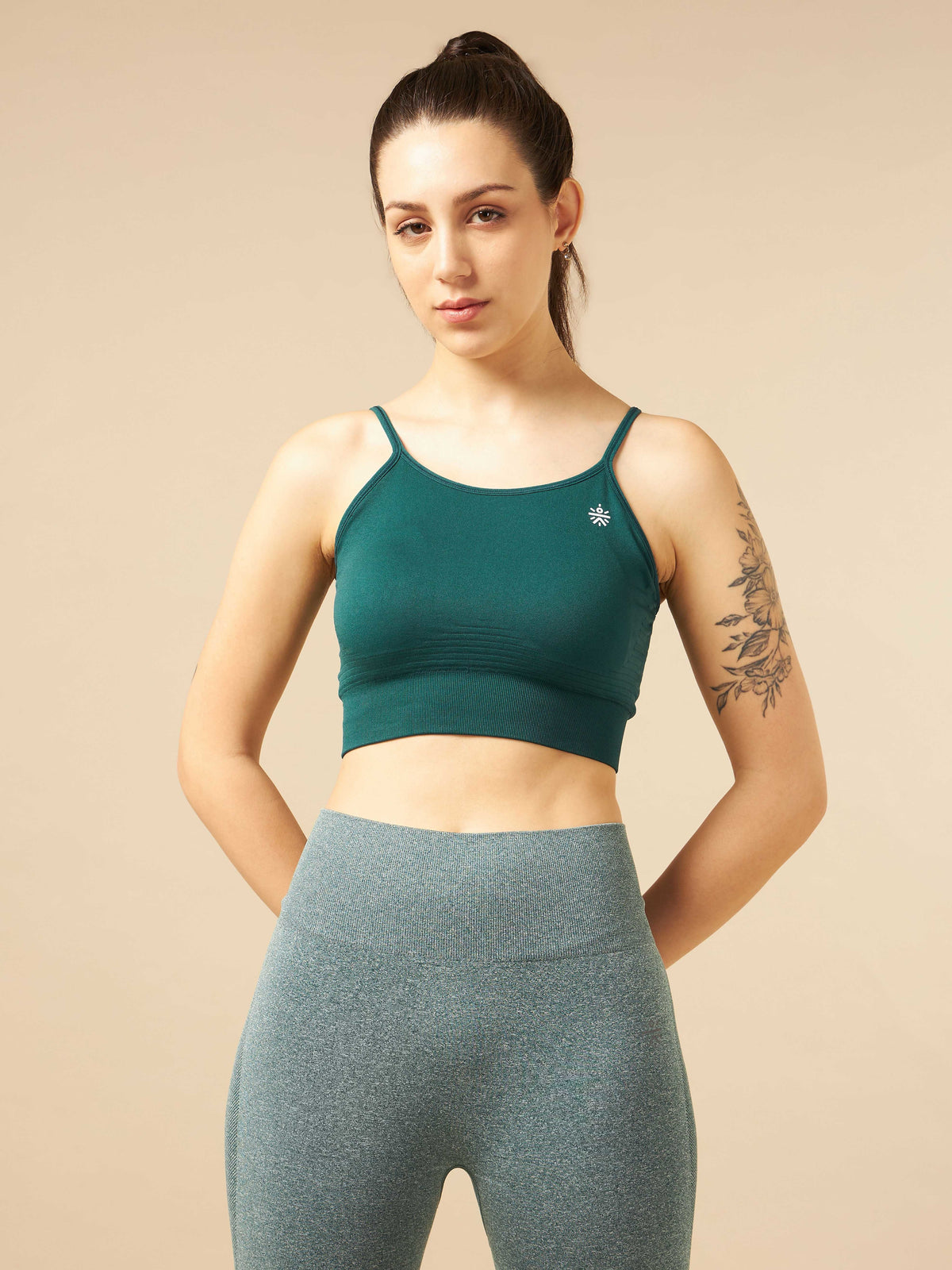 Sea Green Seamless Medium-Support Sports Bra