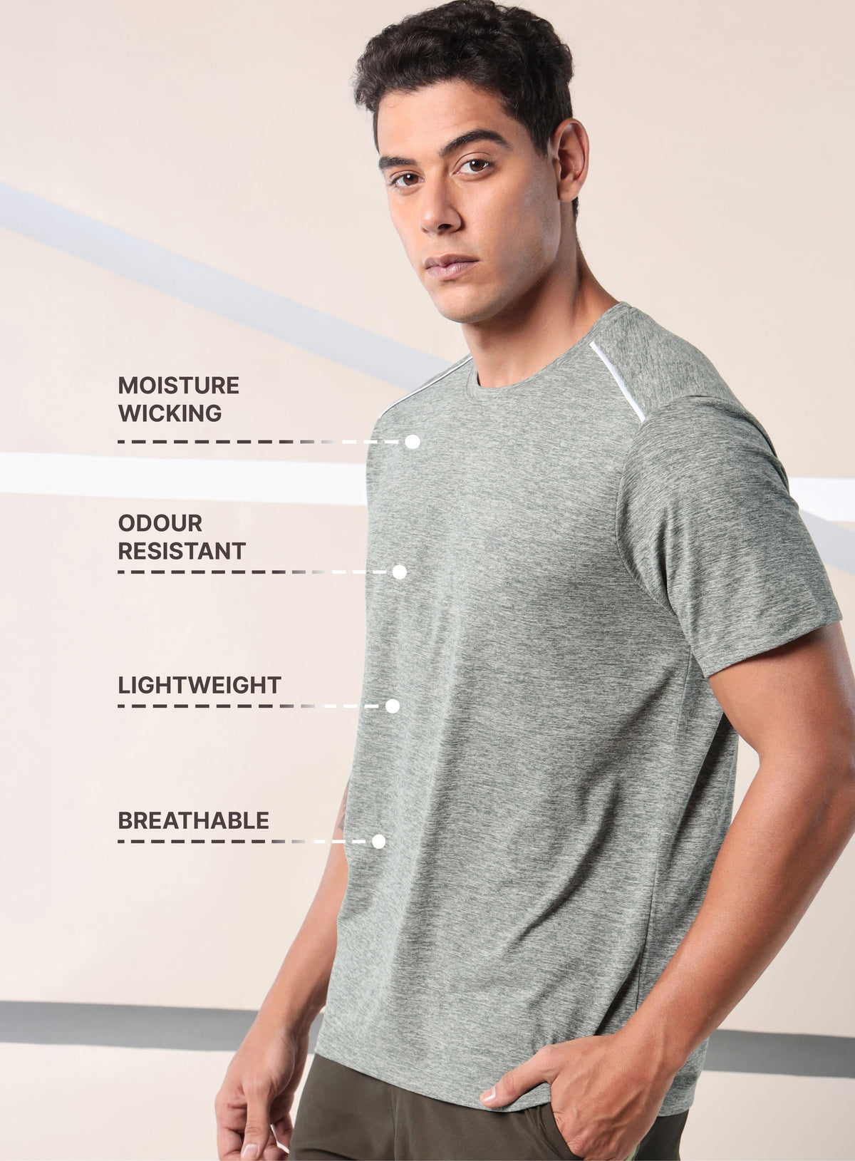 Move All Day Olive Comfortech T-shirt