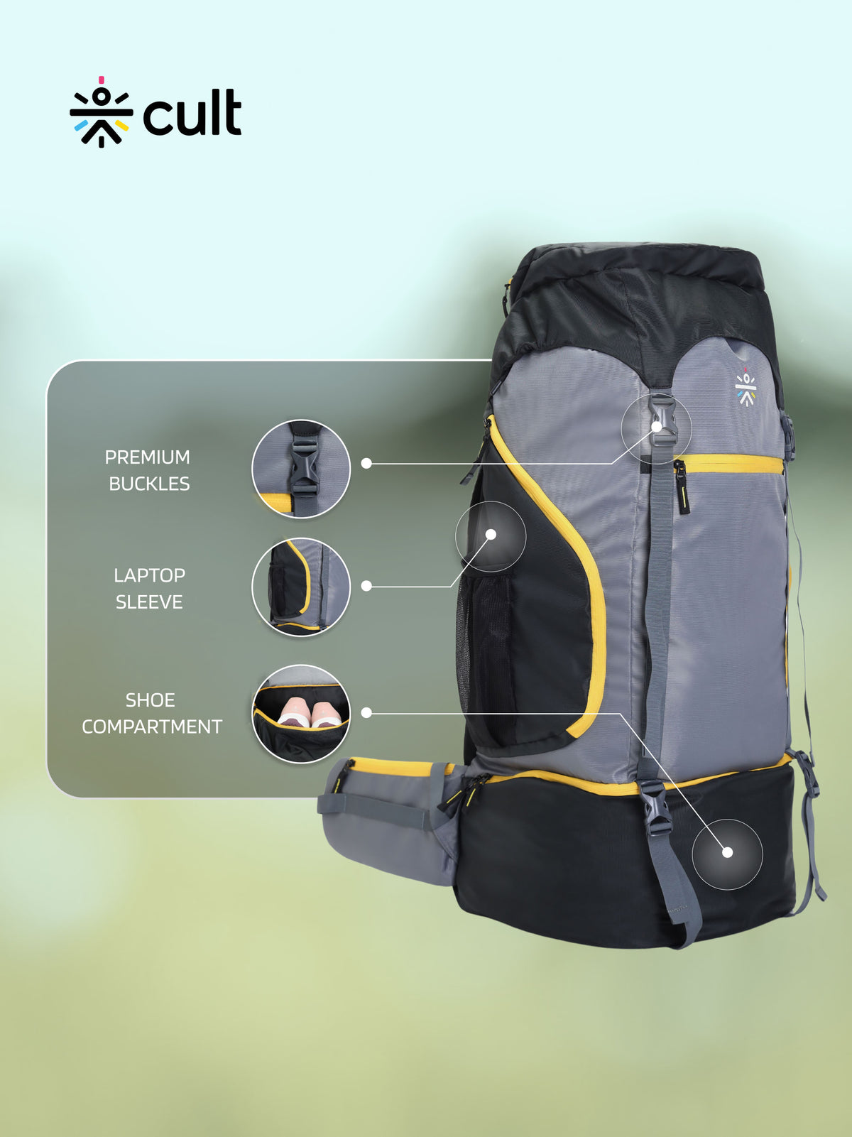 Travel Rucksack 80 L Black