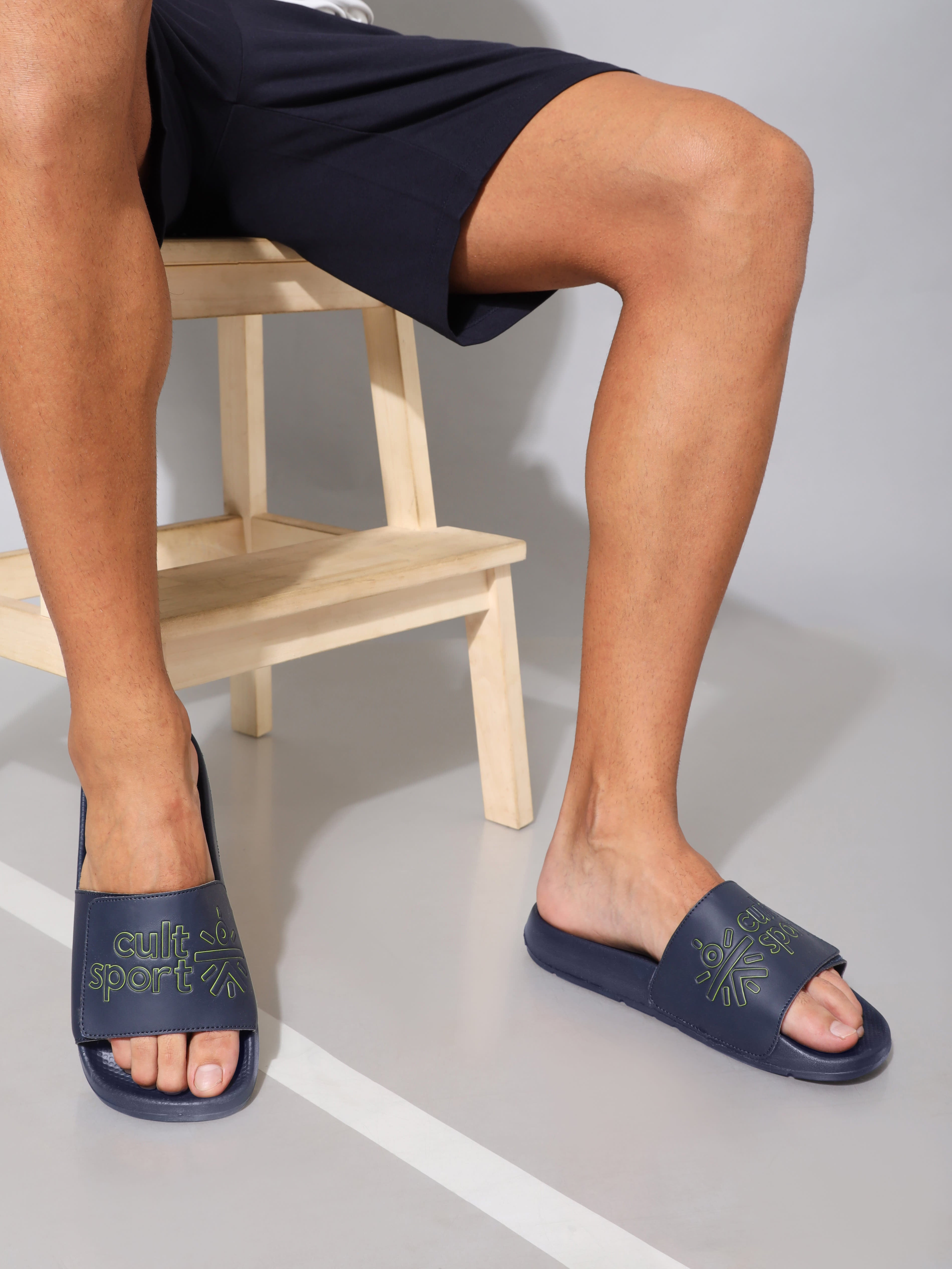 cult Glissade Navy Men Slides