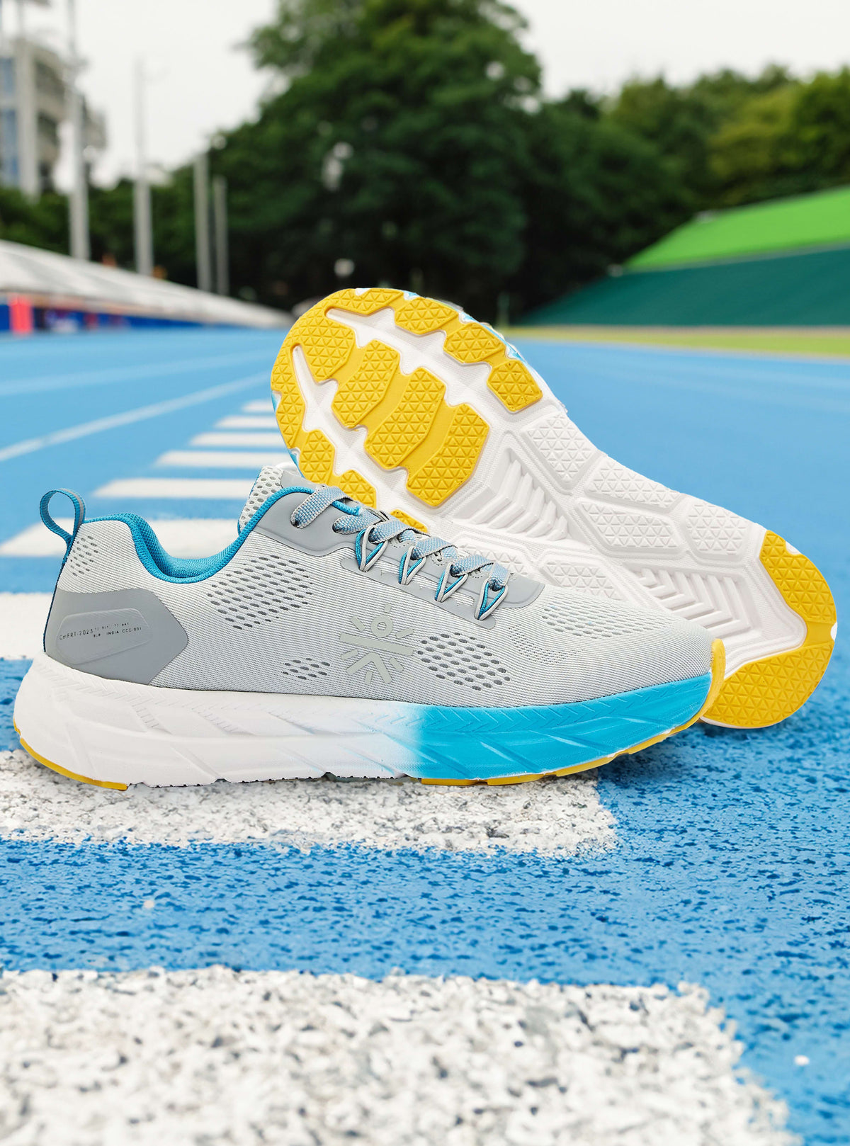 cult EZ+ Ryde Men Running Shoes - Ash Grey/Turquoise Blue