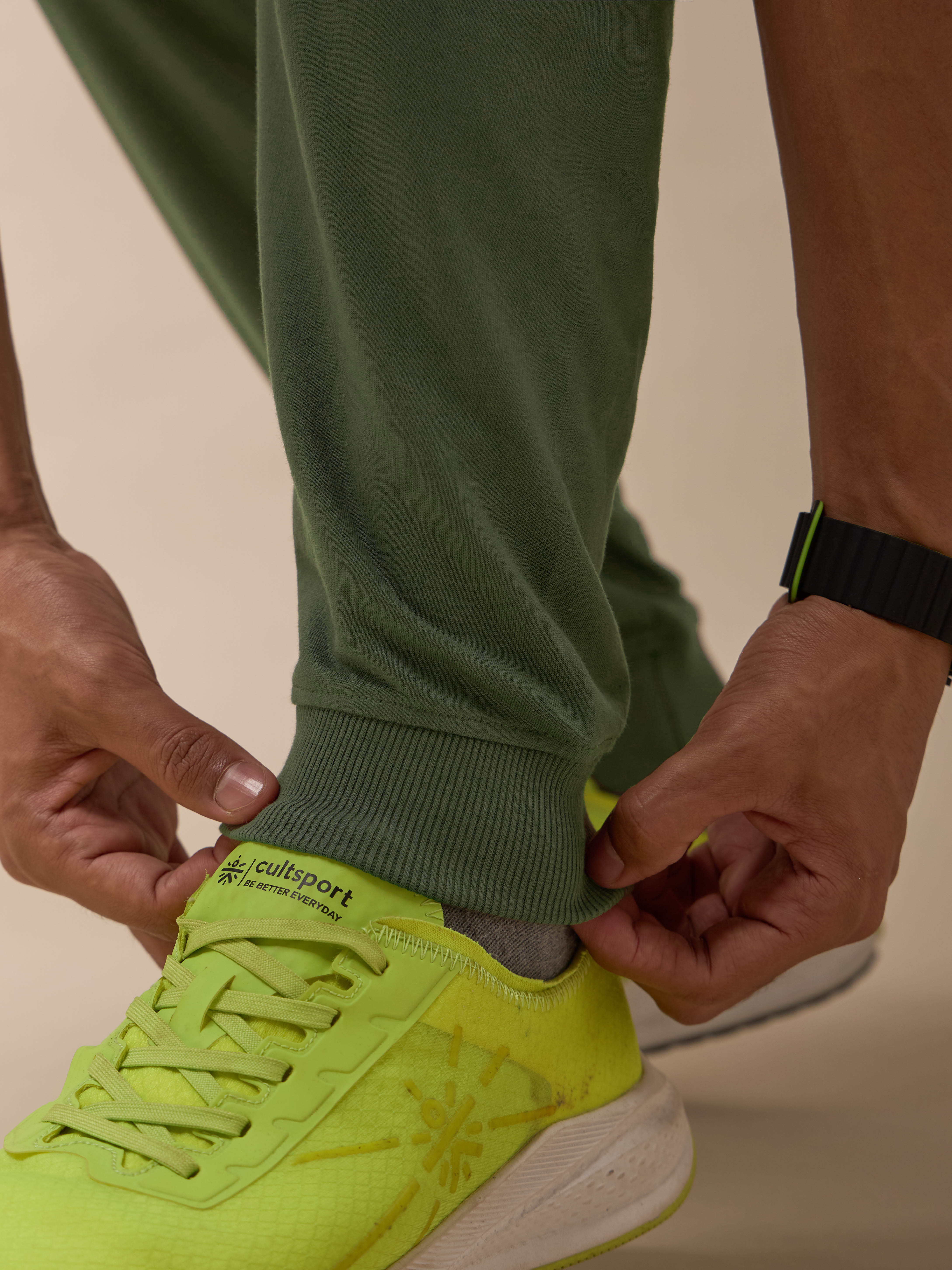 Men Olive Power Joggers