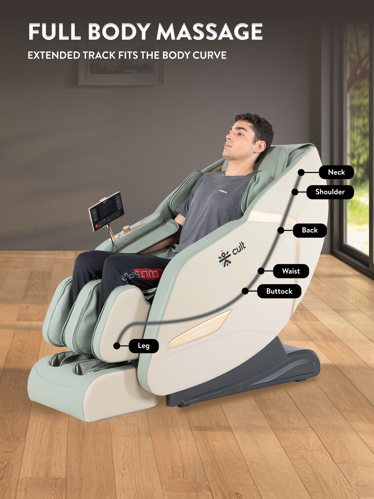 Cult Zen Massage Chair with Zero Gravity, SL Track 2D Massage Technique and Bluetooth AI voice Function For Full Body Massage At Home