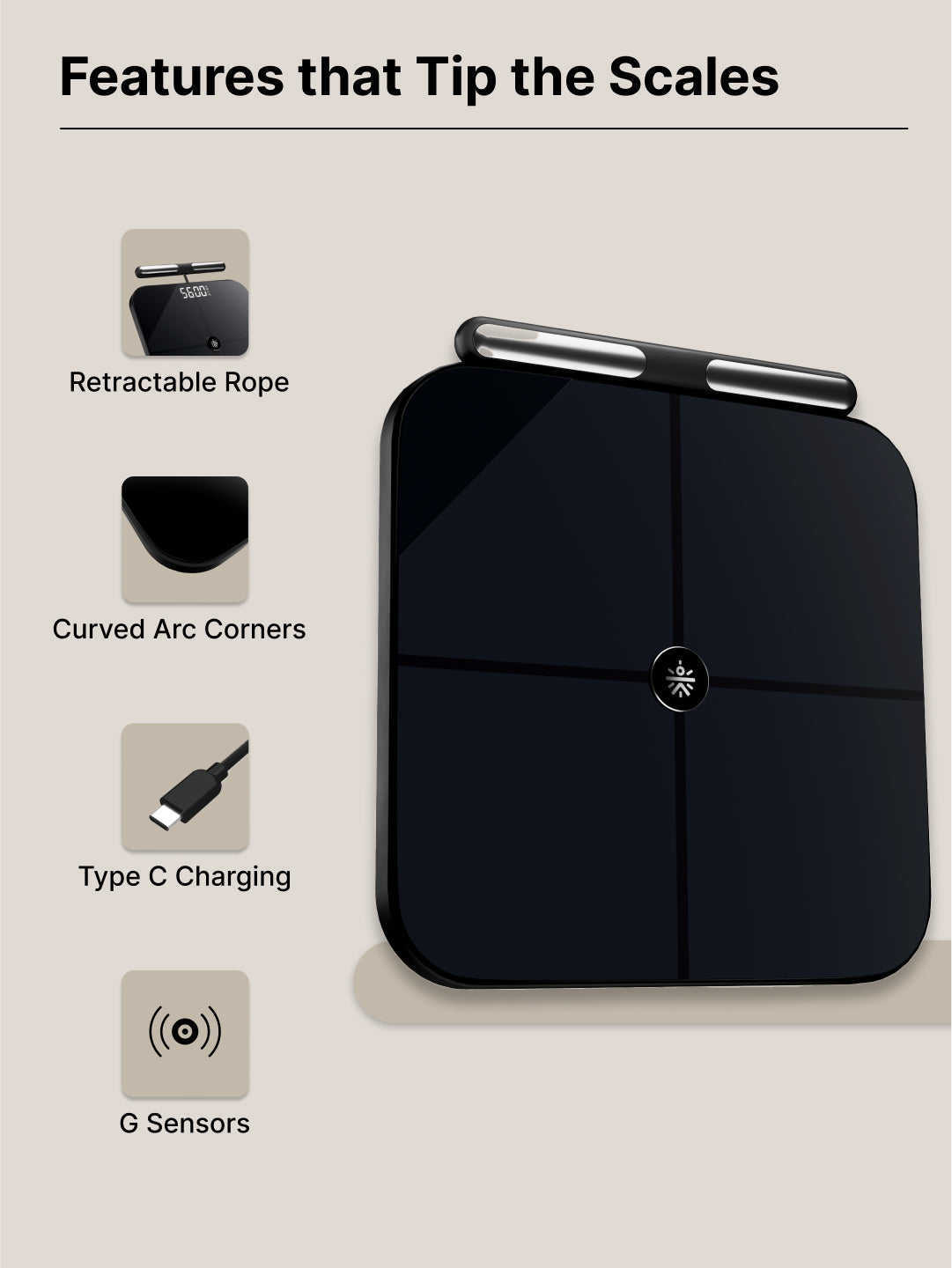 cult Smart Scale Pro, US FDA Approved, 50+ Parameters, Body Fat Scale, BMI, 10 members, Bluetooth Weight Machine, Body Fat Analyzer, LED Display.