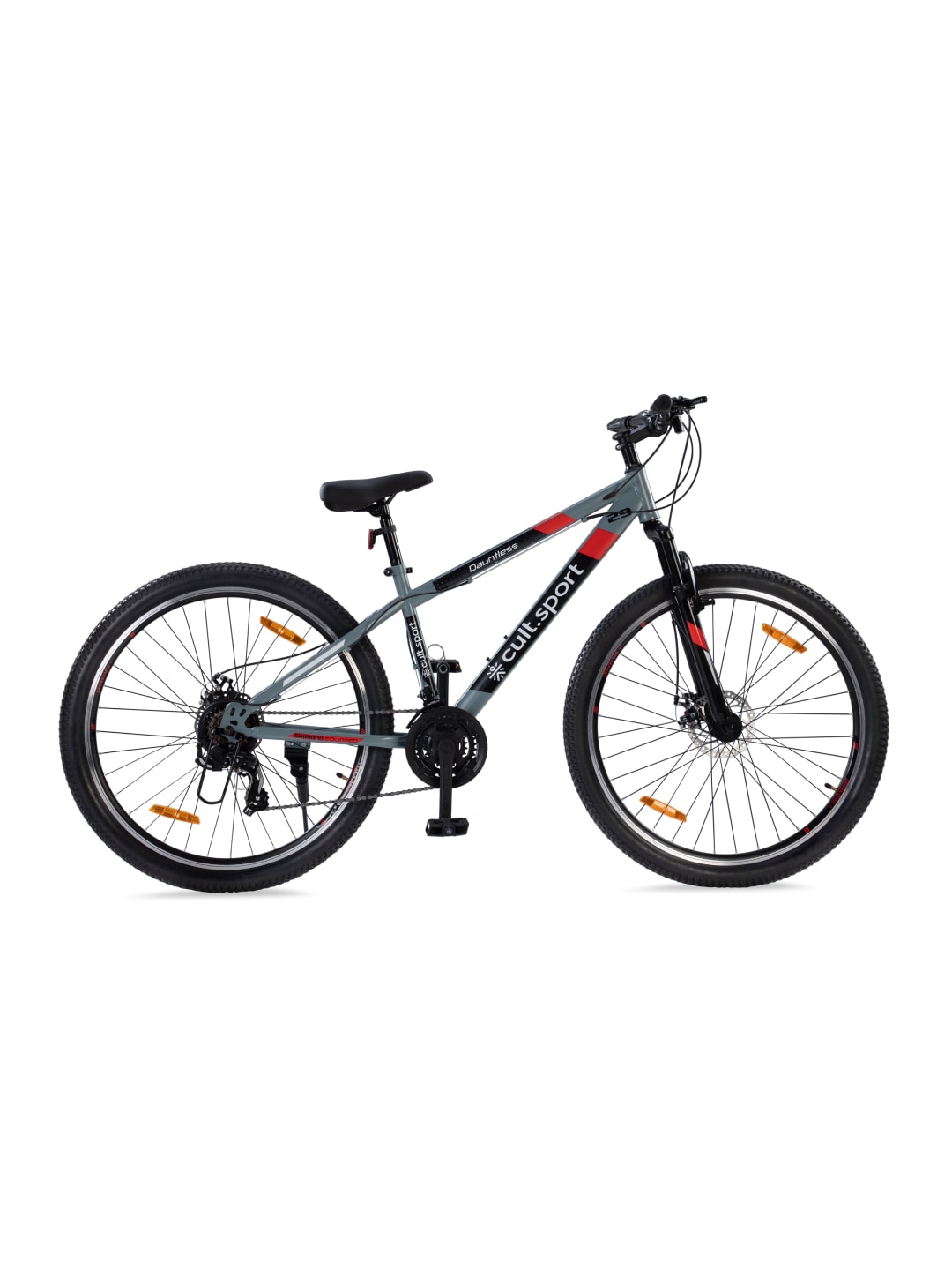 DAUNTLESS21S29TGREYSteel 21 Speed Shimano Gear 29 inch Mountain Cycle, Dual Disc Brake, Front Suspension and Double Wall Rim