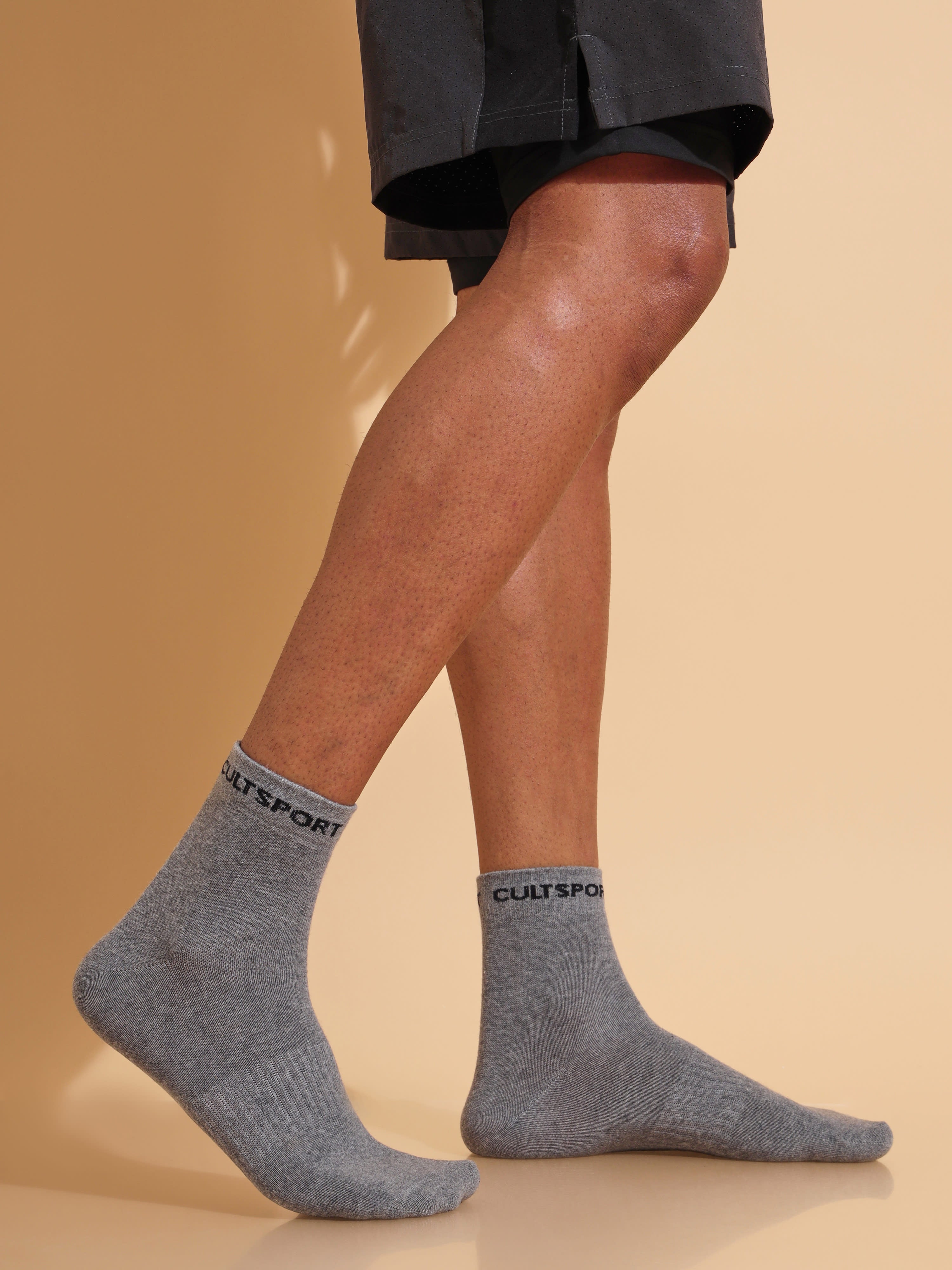 Sports Ankle Lengt Pack of 3 Black,Grey & Navy Men's Socks