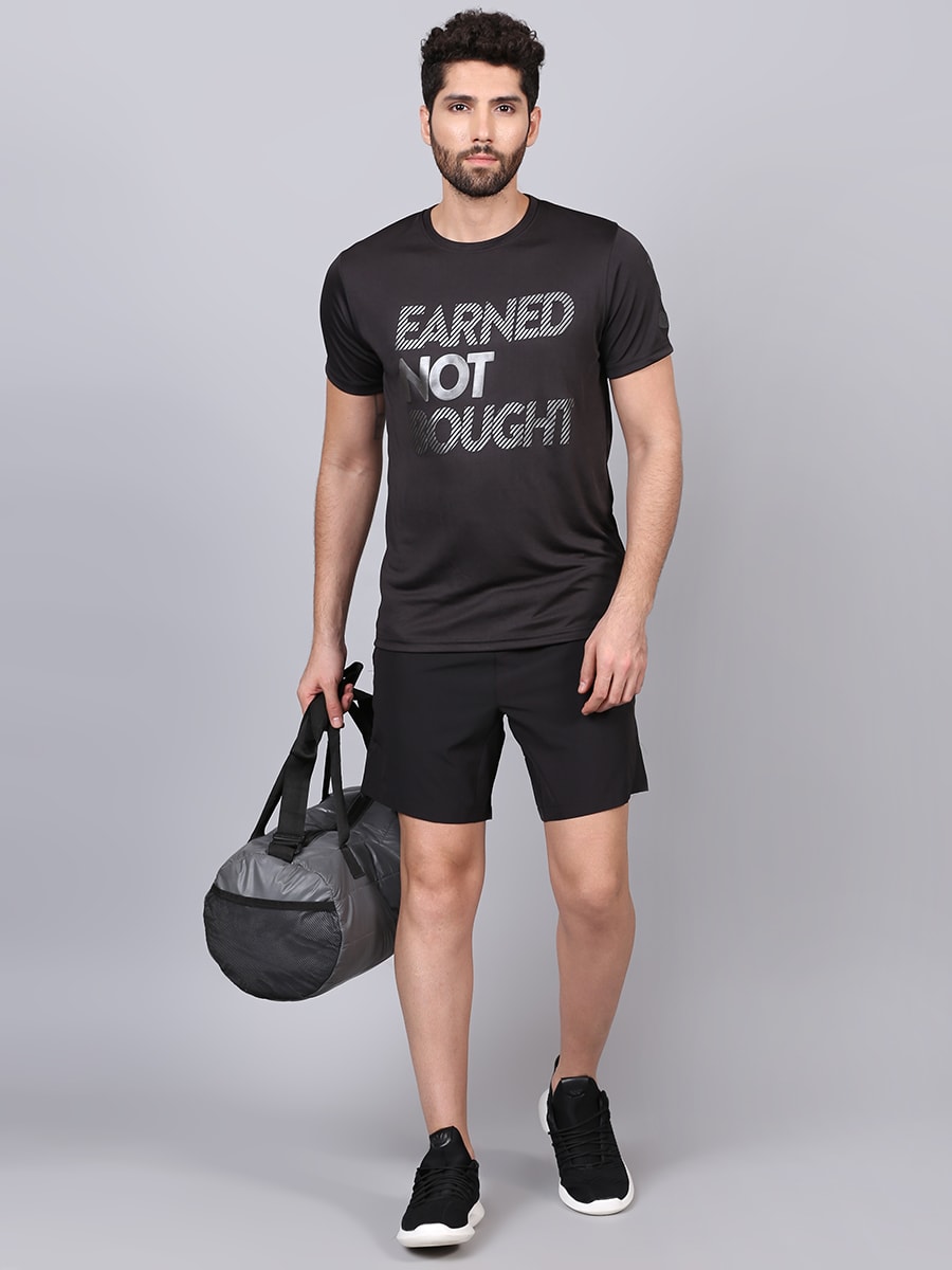 Men Black Challenge Tee