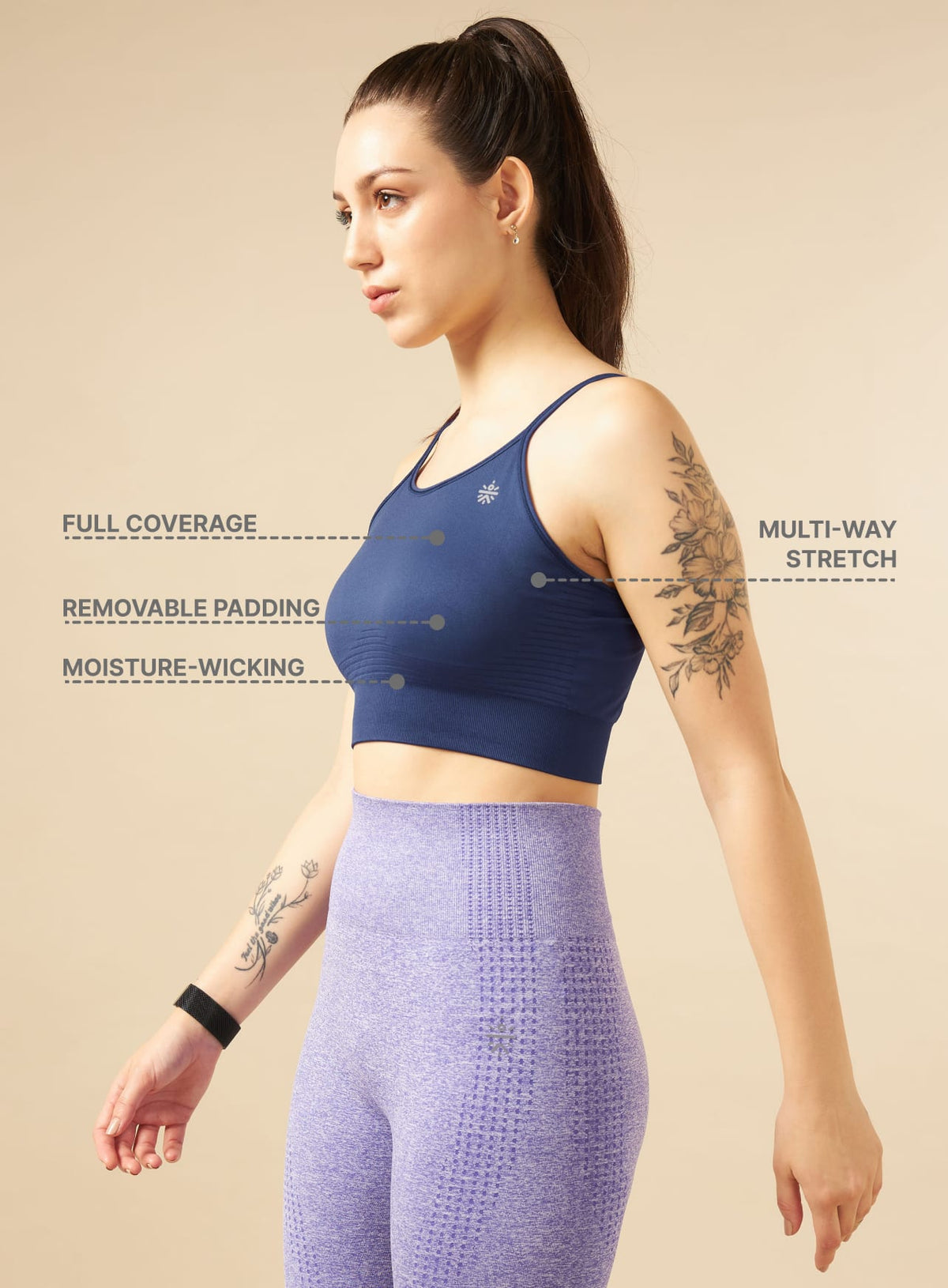 Blue Seamless Medium-Support Sports Bra